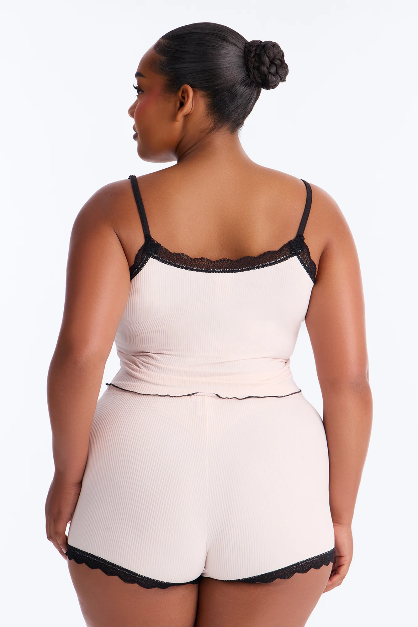 Always On My Mind Ribbed PJ Short Set - Pink/combo - Image 6