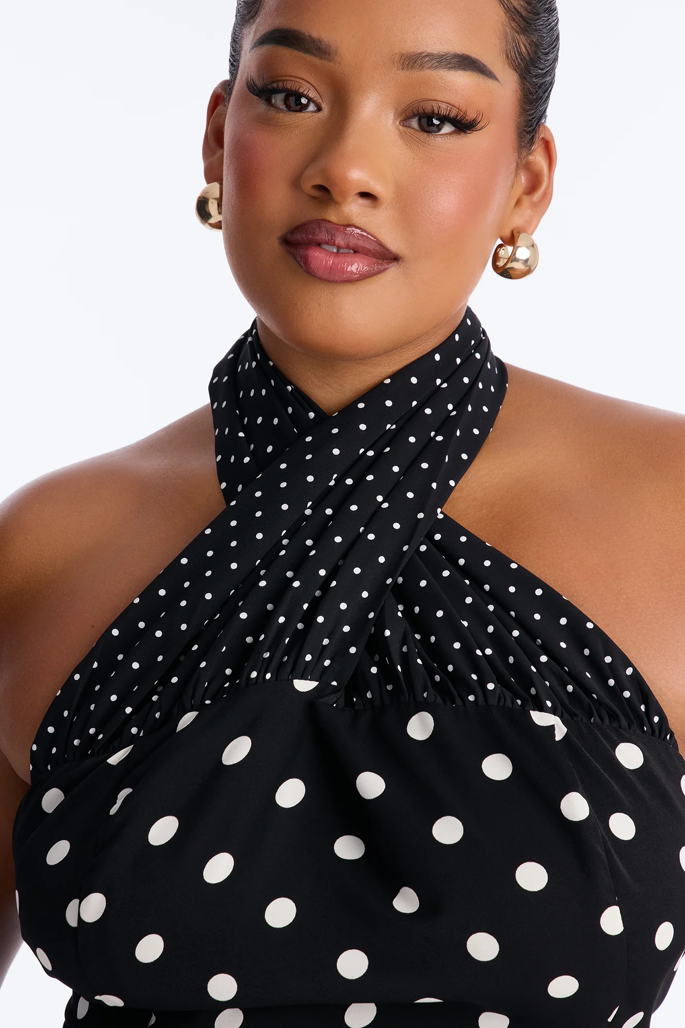 Always On Polka Dot Mini Dress - Black/White - Image 7