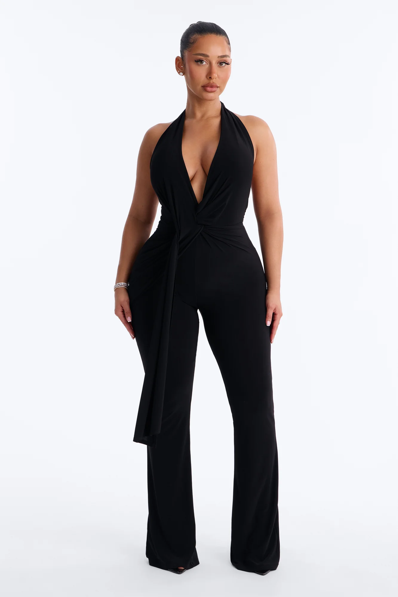 Always That Girl Backless Jumpsuit - Black