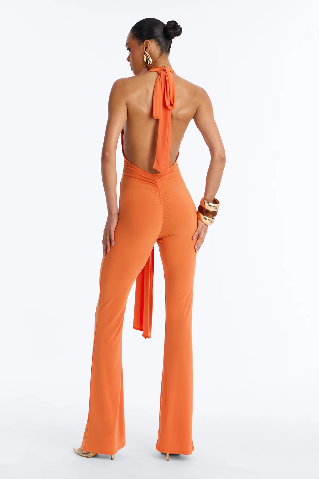 Always That Girl Backless Jumpsuit - Orange - Image 4