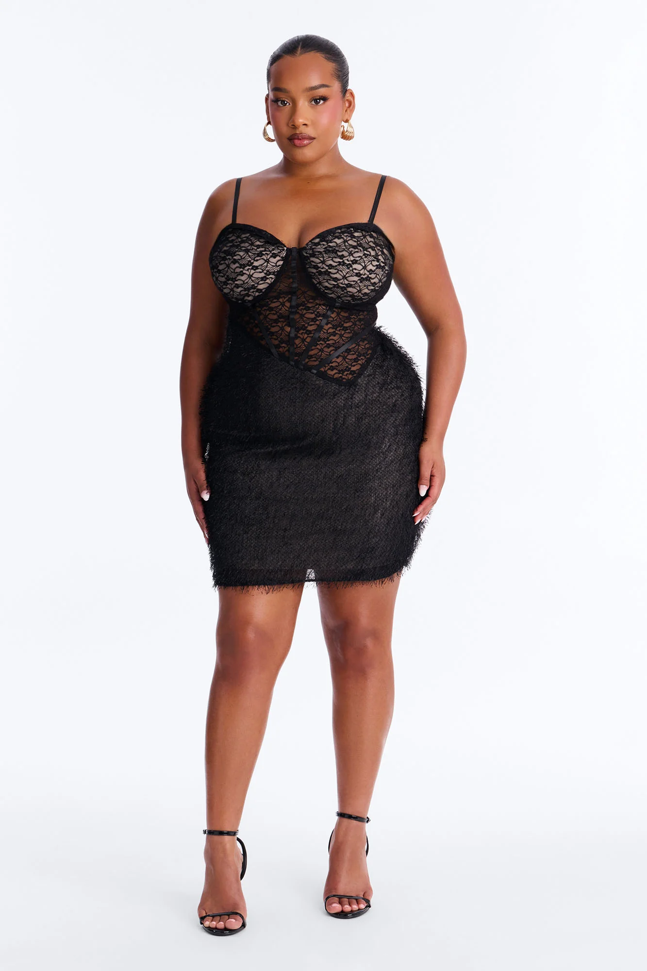 Always Yours Sheer Lace Mini Dress - Black - Image 6