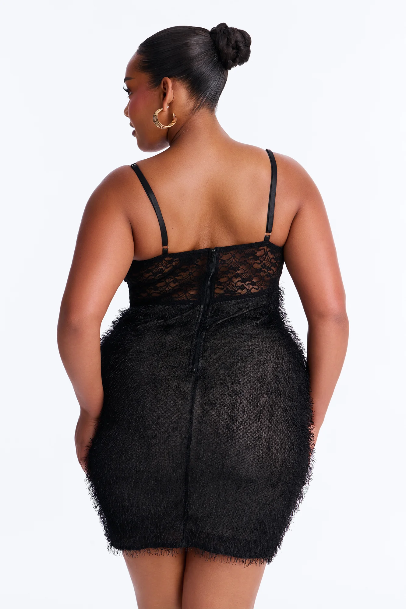 Always Yours Sheer Lace Mini Dress - Black - Image 8
