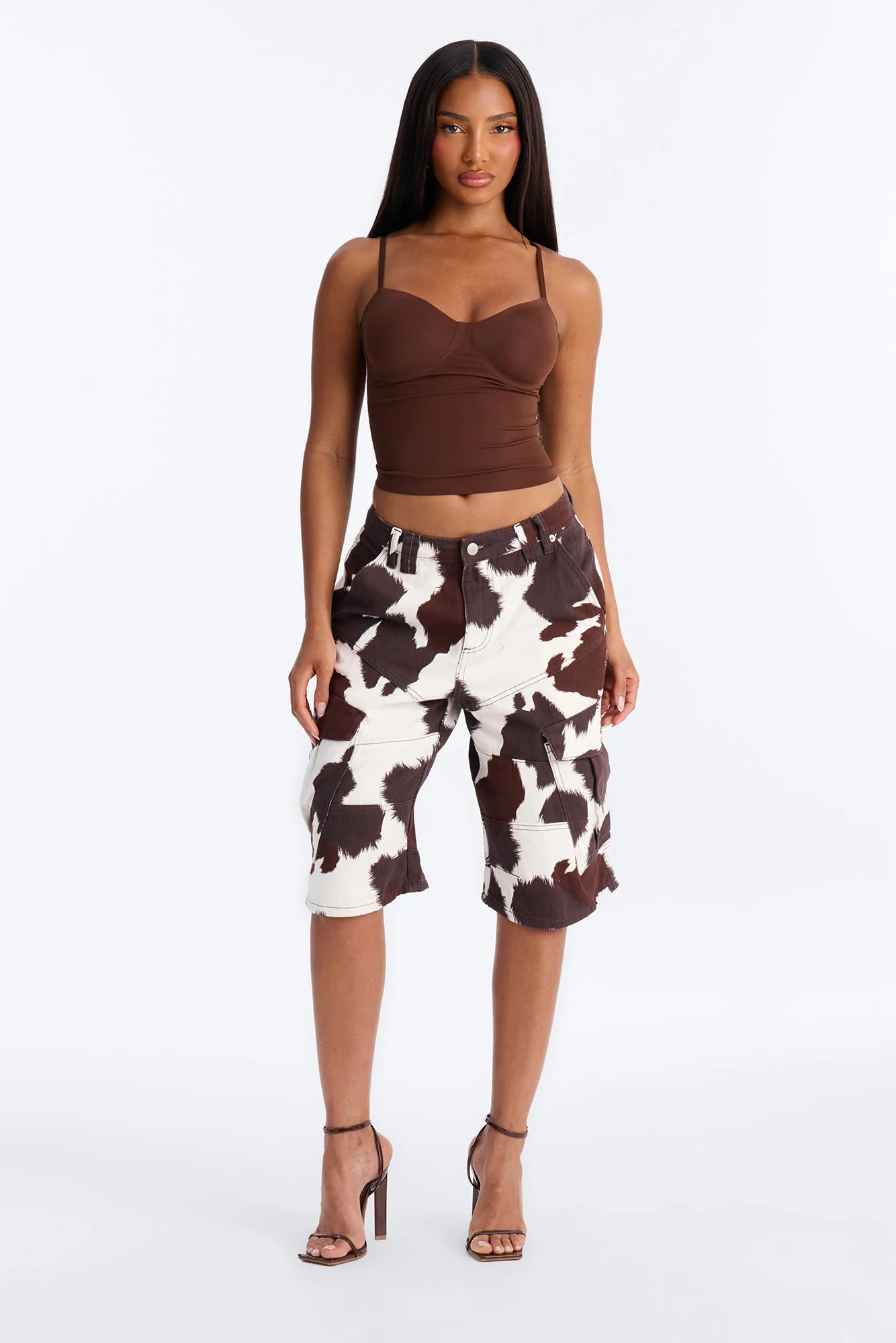 Amara Seamless Shapewear Top - Dark Brown - Image 2