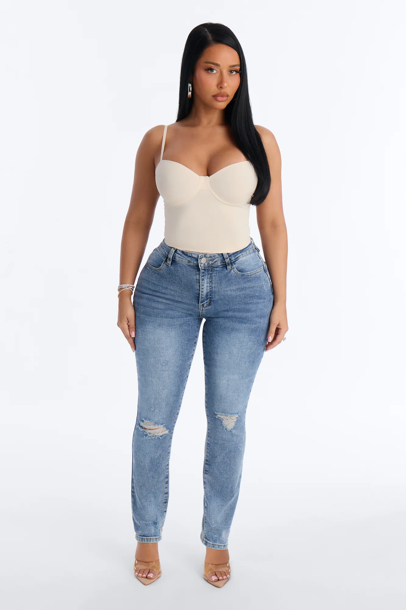 Amara Seamless Shapewear Top - Stone - Image 2