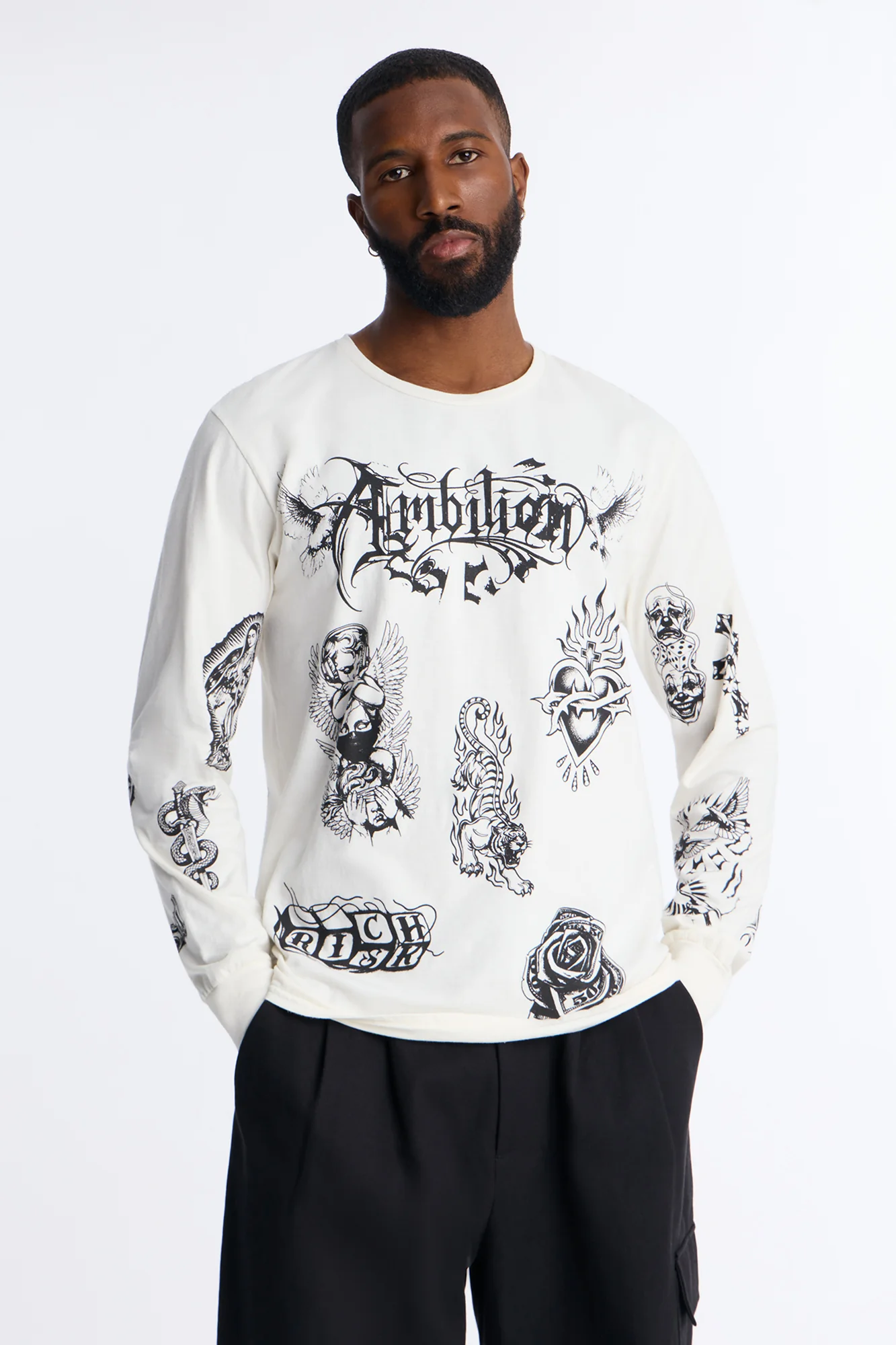 Ambition Oversized Long Sleeve Tee - Natural