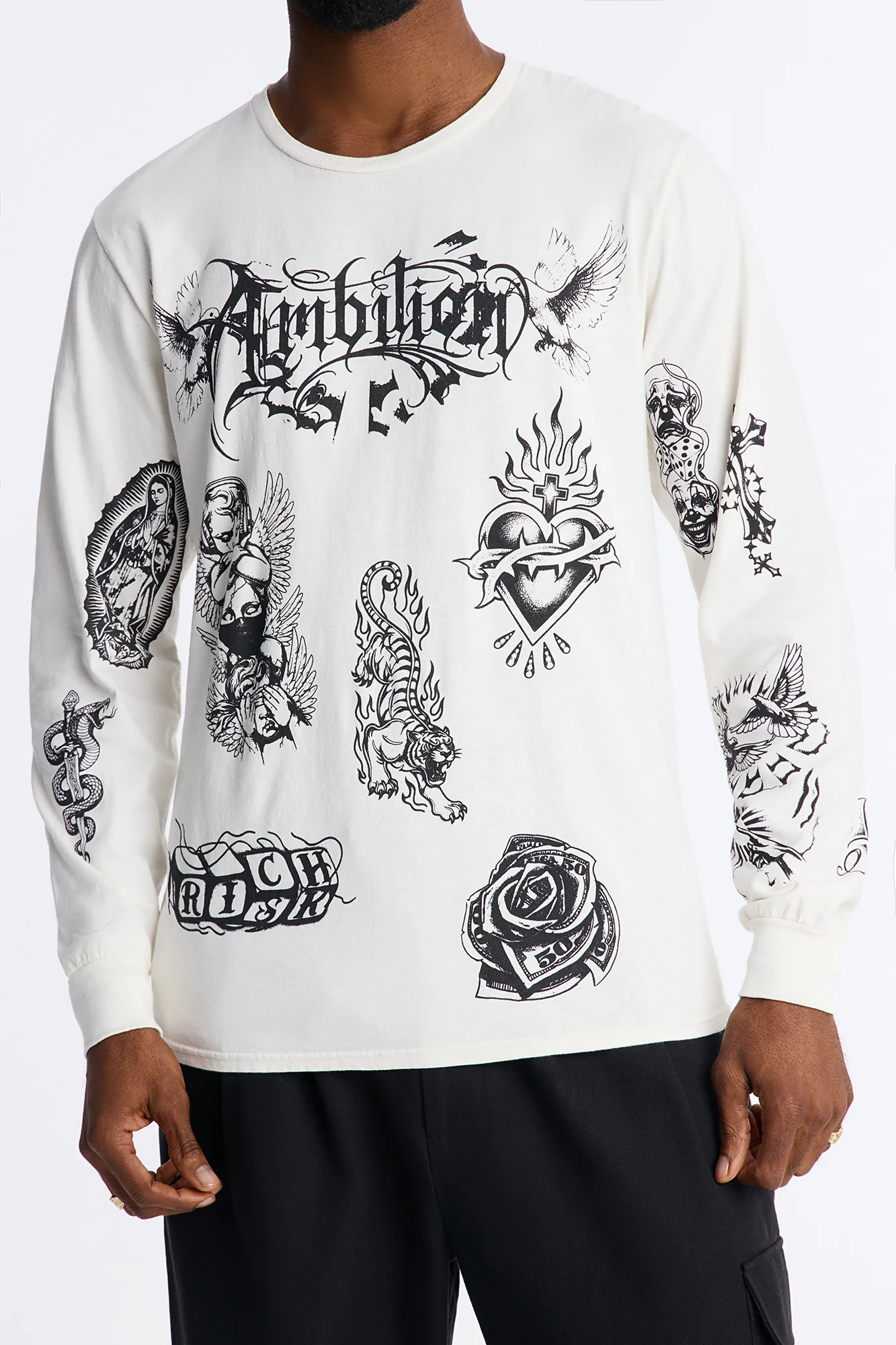 Ambition Oversized Long Sleeve Tee - Natural - Image 3