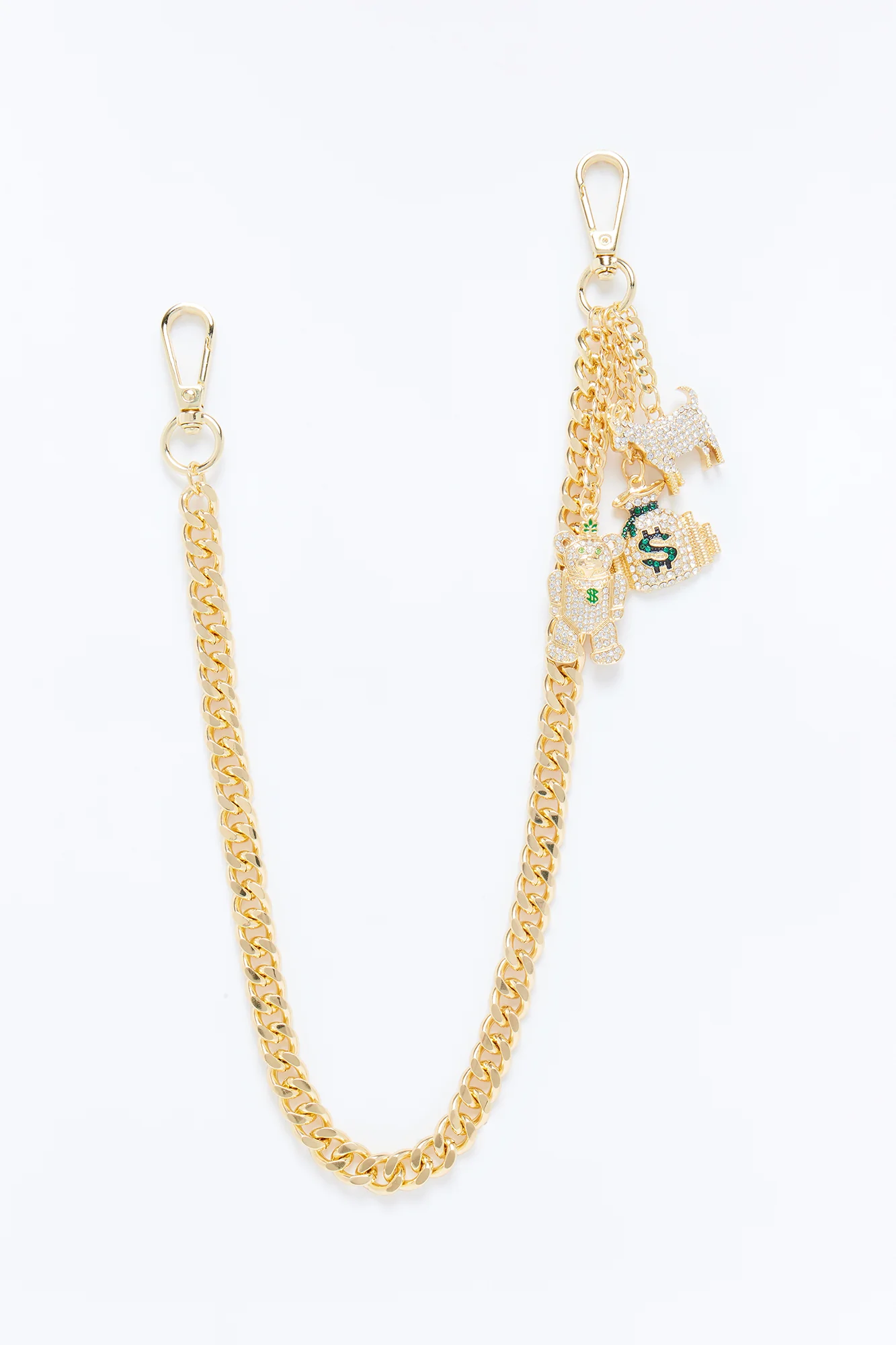 Ambitious Multi Charm Cuban Pant Chain - Gold