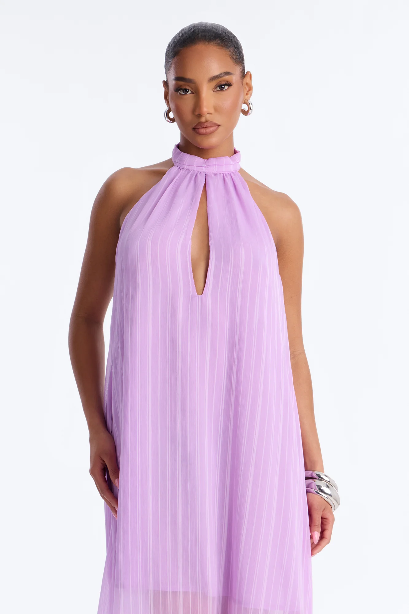 Amelia Backless Beaded Maxi Dress - Lavender - Image 2