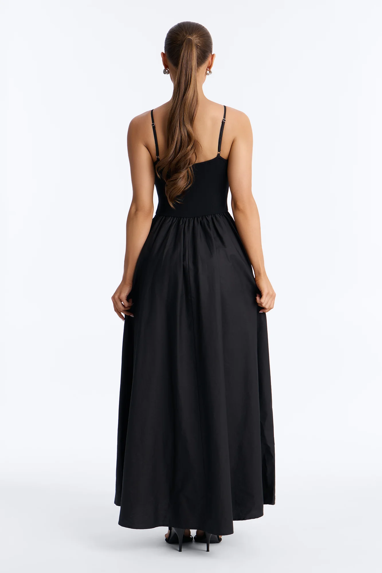 Amelia Crochet Maxi Dress - Black/White - Image 4