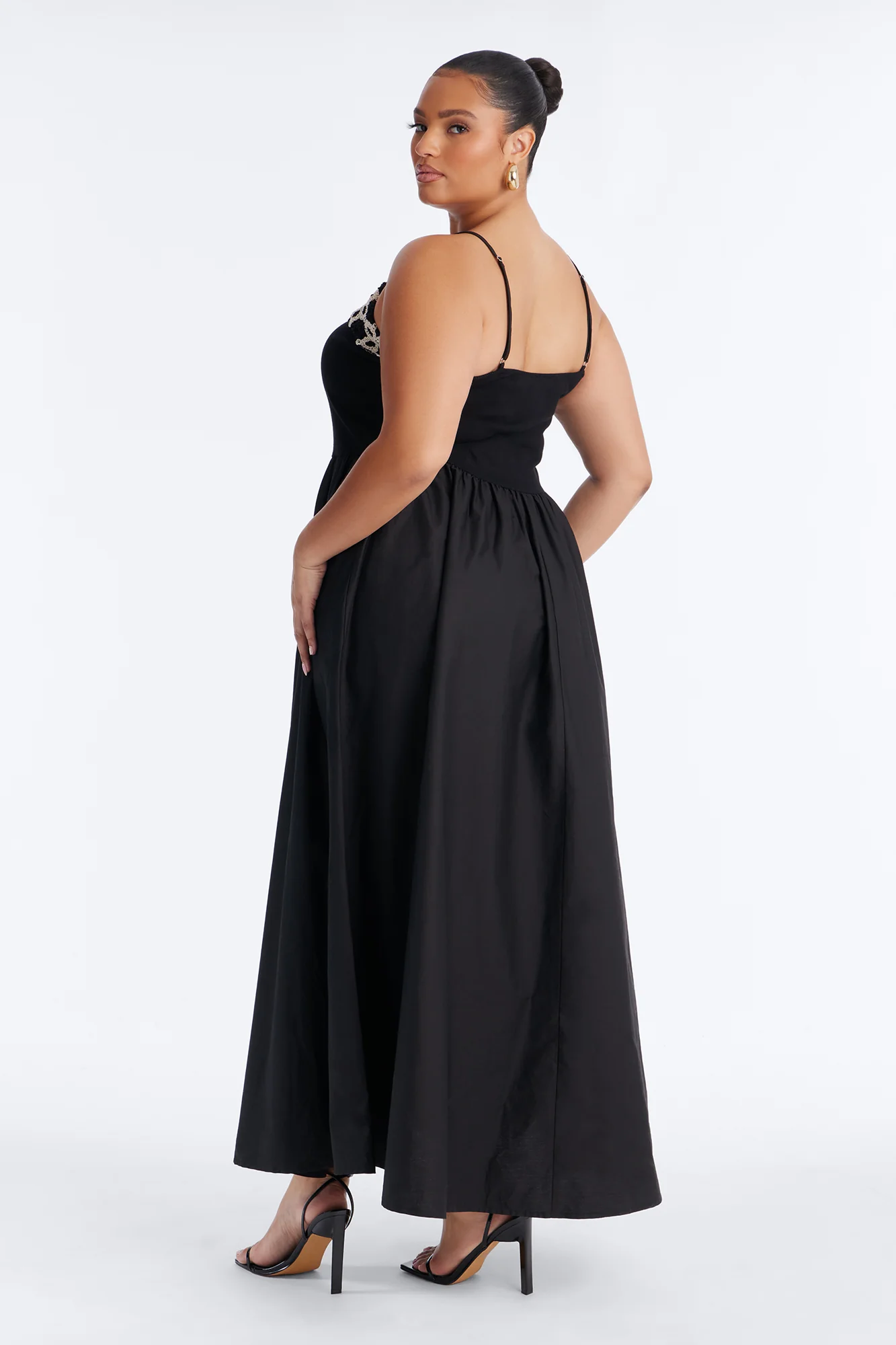 Amelia Crochet Maxi Dress - Black/White - Image 8