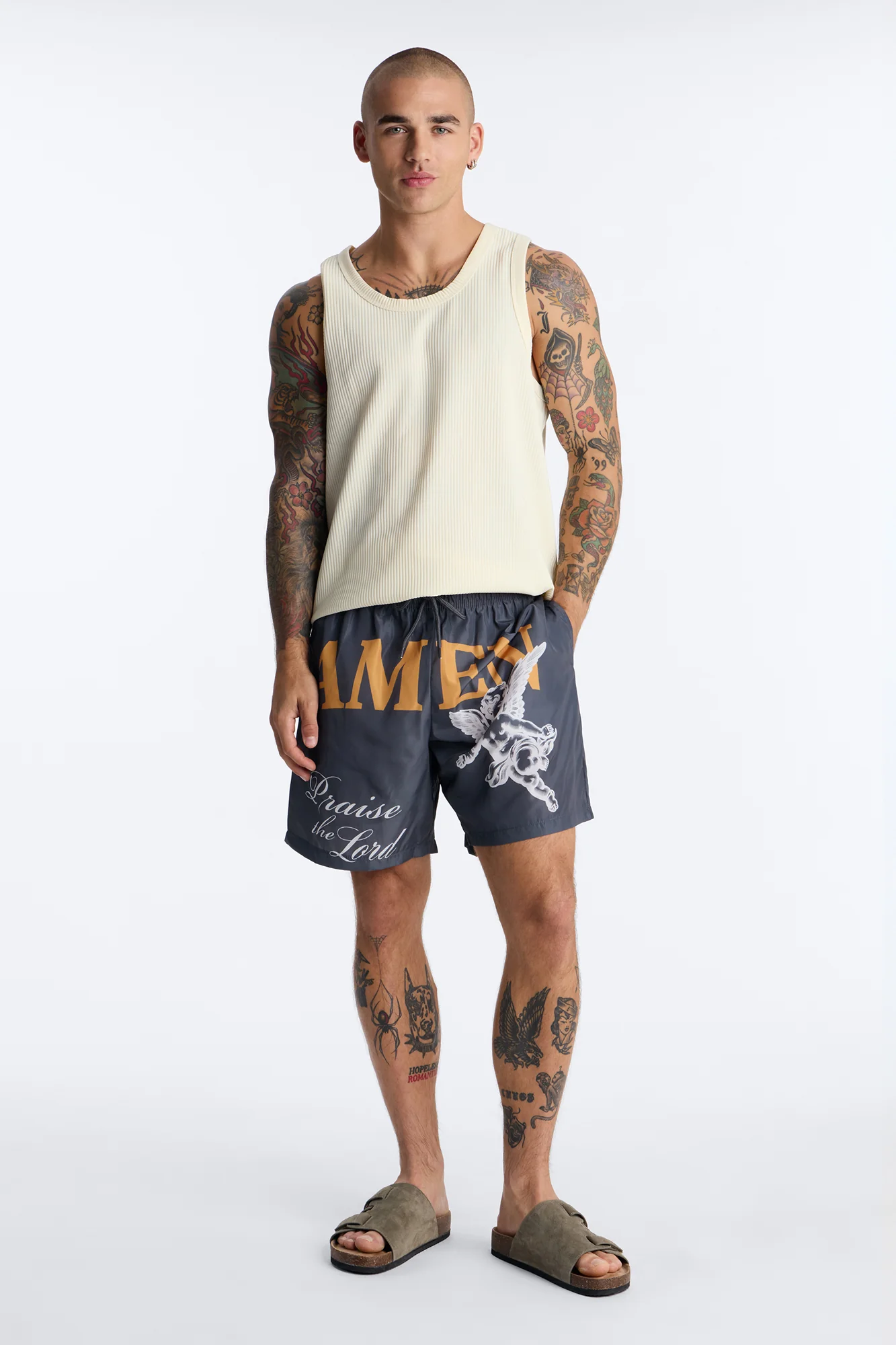 Amen Drift Swim Trunk 7″ - Grey - Image 2