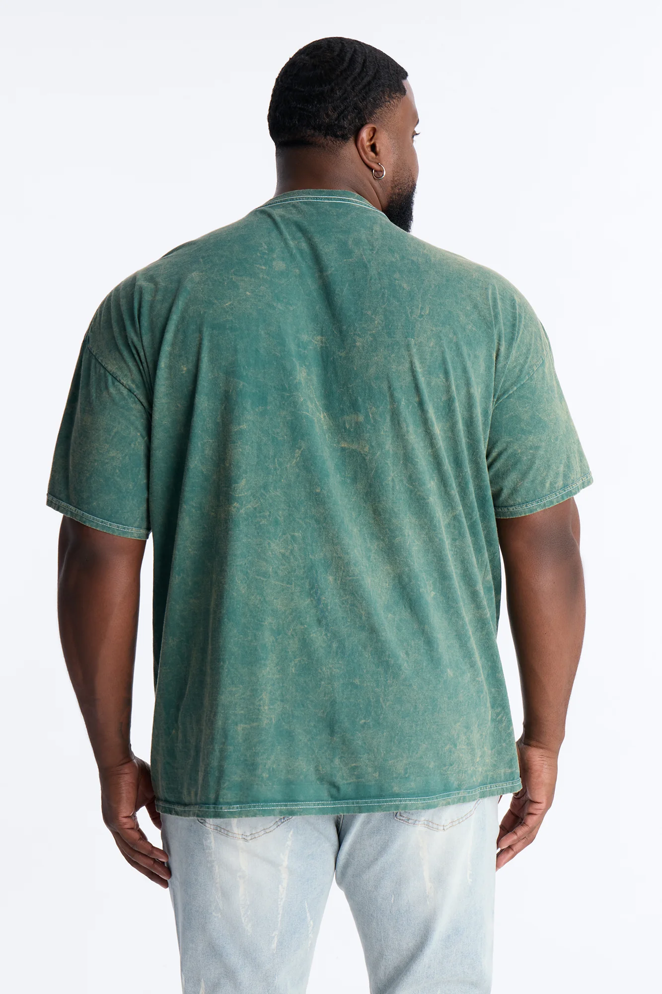 Amen Praise The Lord Rosary Studded Detail Graphic Short Sleeve Tee - Hunter Green - Image 8
