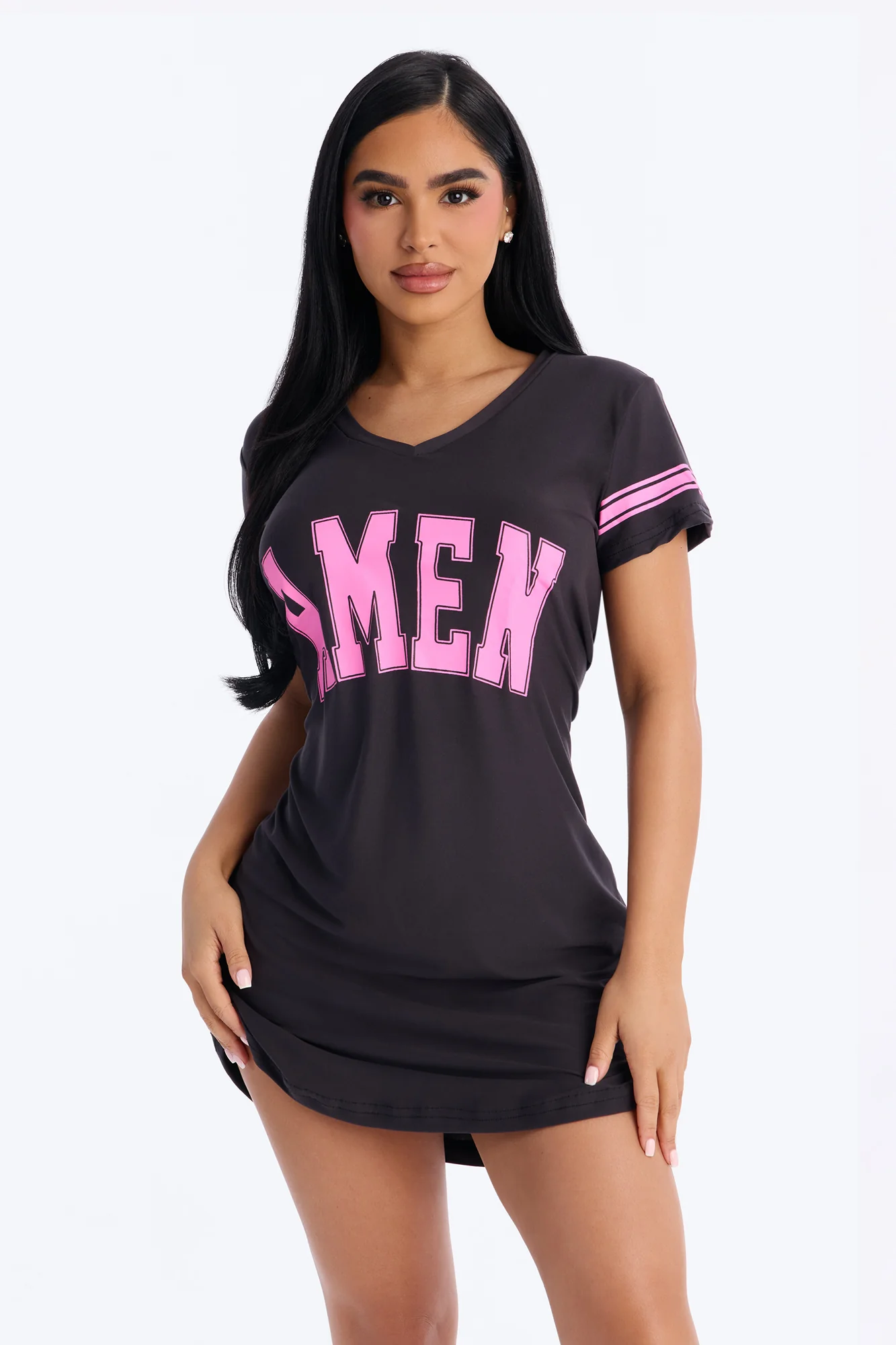 Amen Short Sleeve PJ Sleep Shirt - Charcoal