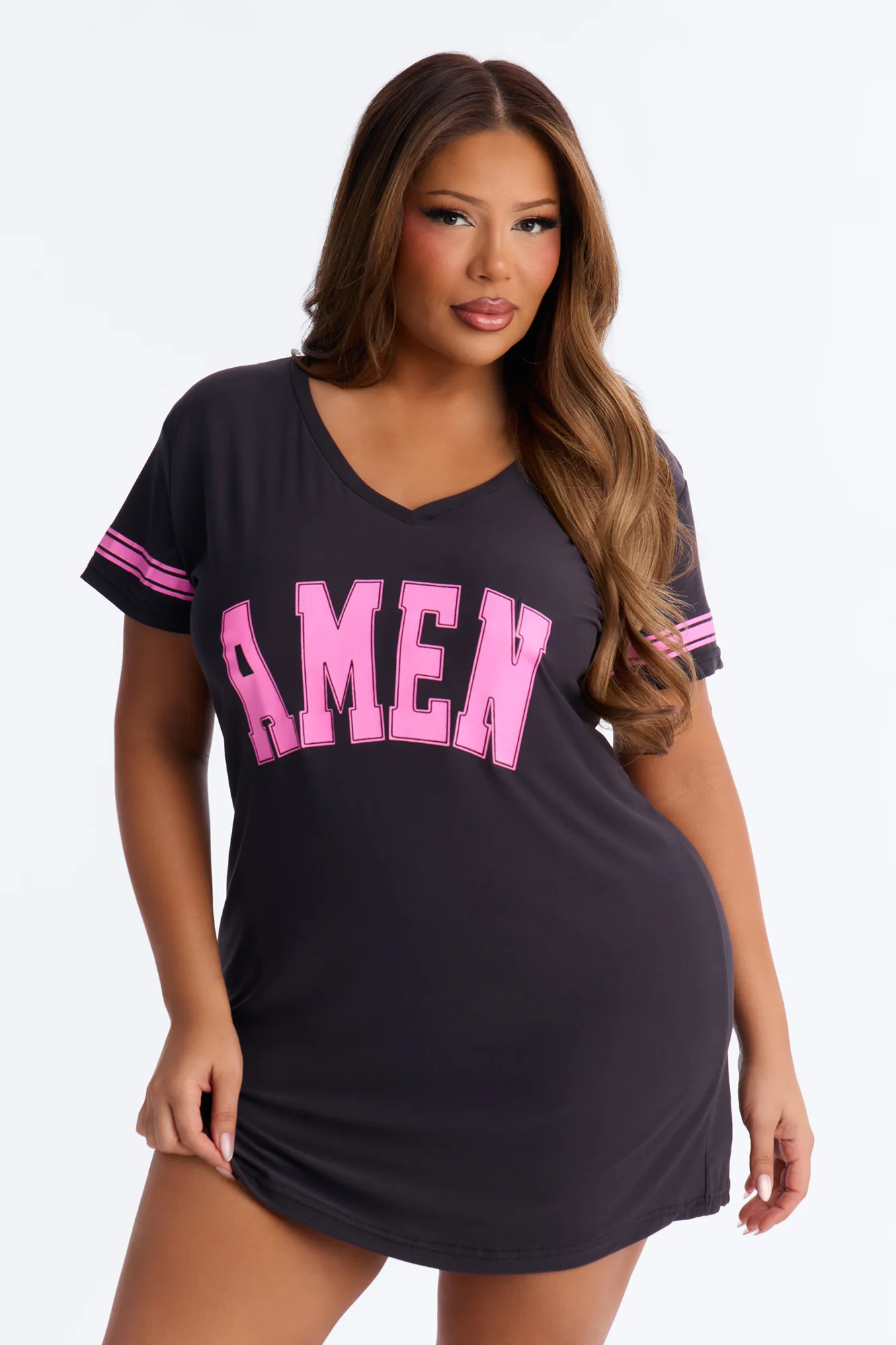 Amen Short Sleeve PJ Sleep Shirt - Charcoal - Image 4