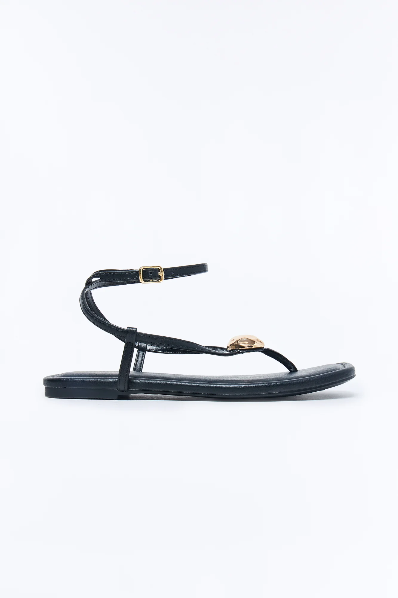 Amiah Ankle Strap Sandals - Black