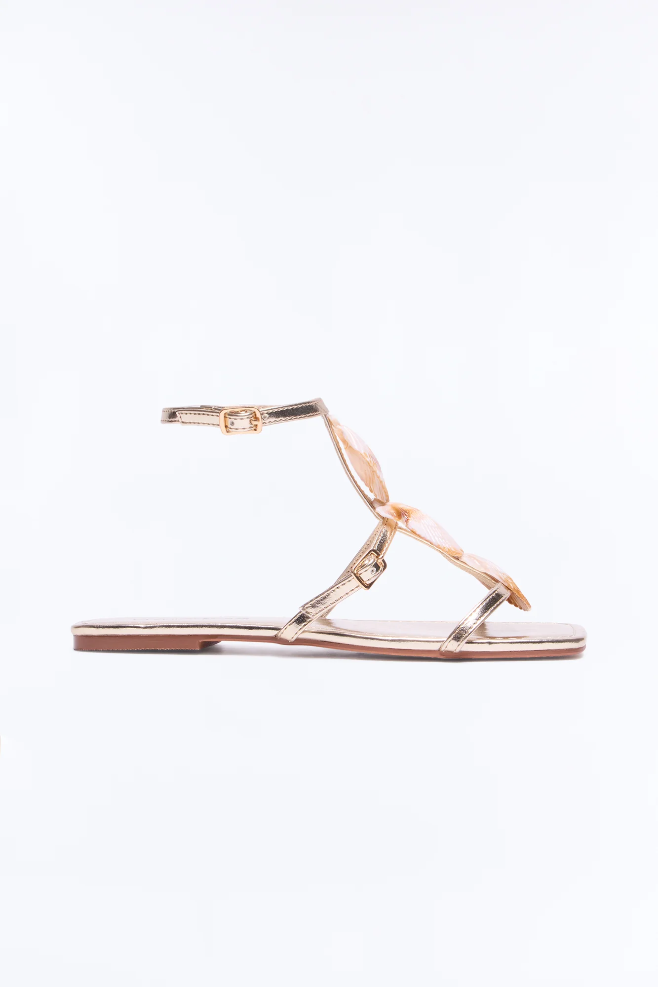 Amor Shells Ankle Strap Sandals - Gold - Image 2