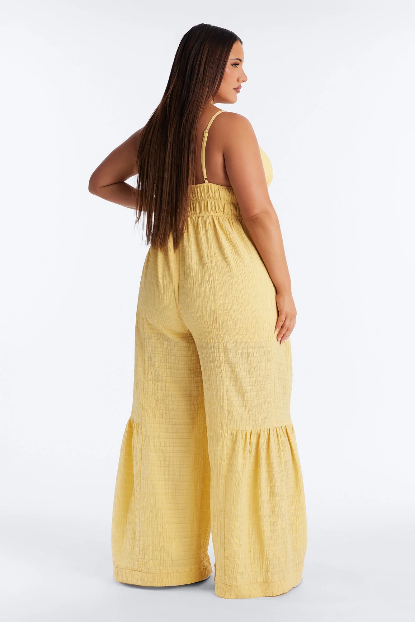 Anabella Tiered Wide Leg Jumpsuit - Yellow - Image 7