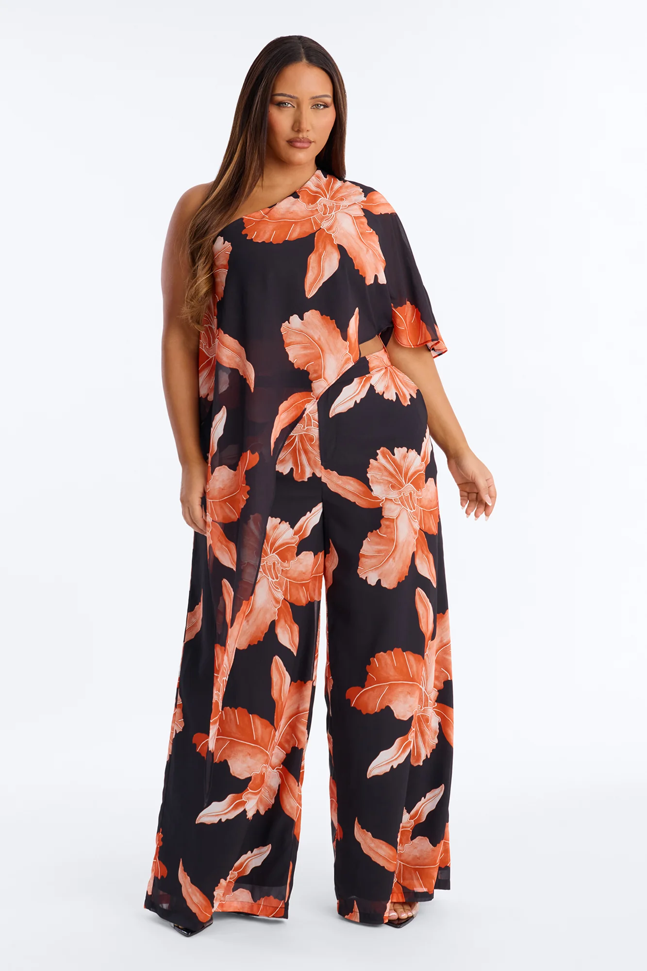Andie One Shoulder Pant Set - Black - Image 4