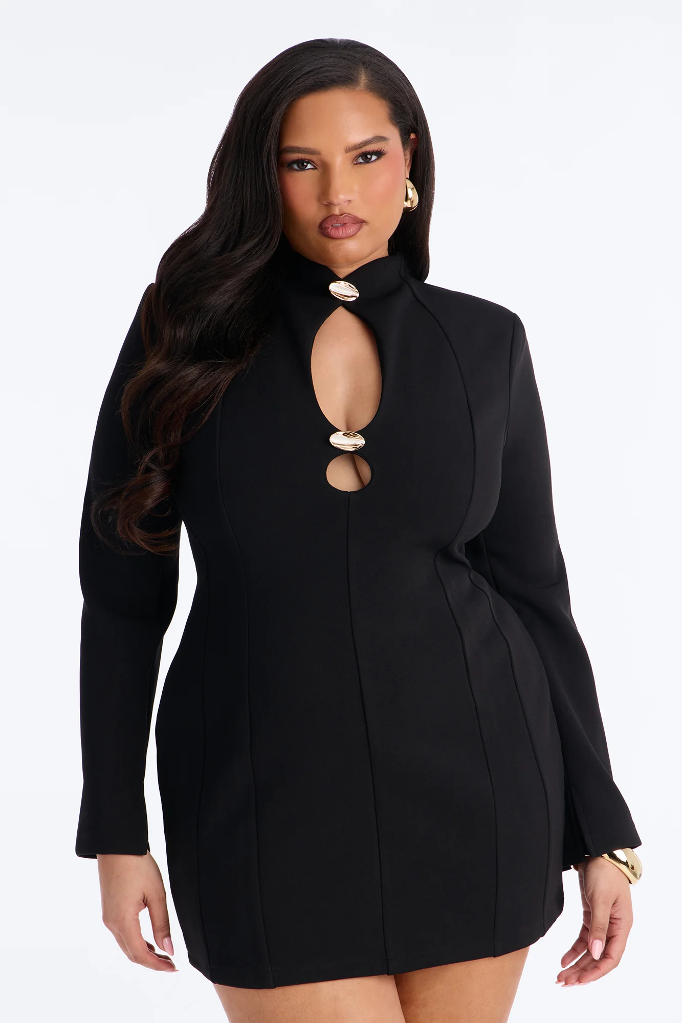 Andrea Cut Out Mini Dress - Black - Image 5