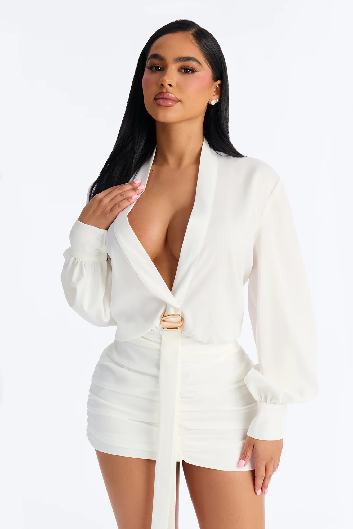 Andrea Mini Skirt Set - White - Image 2