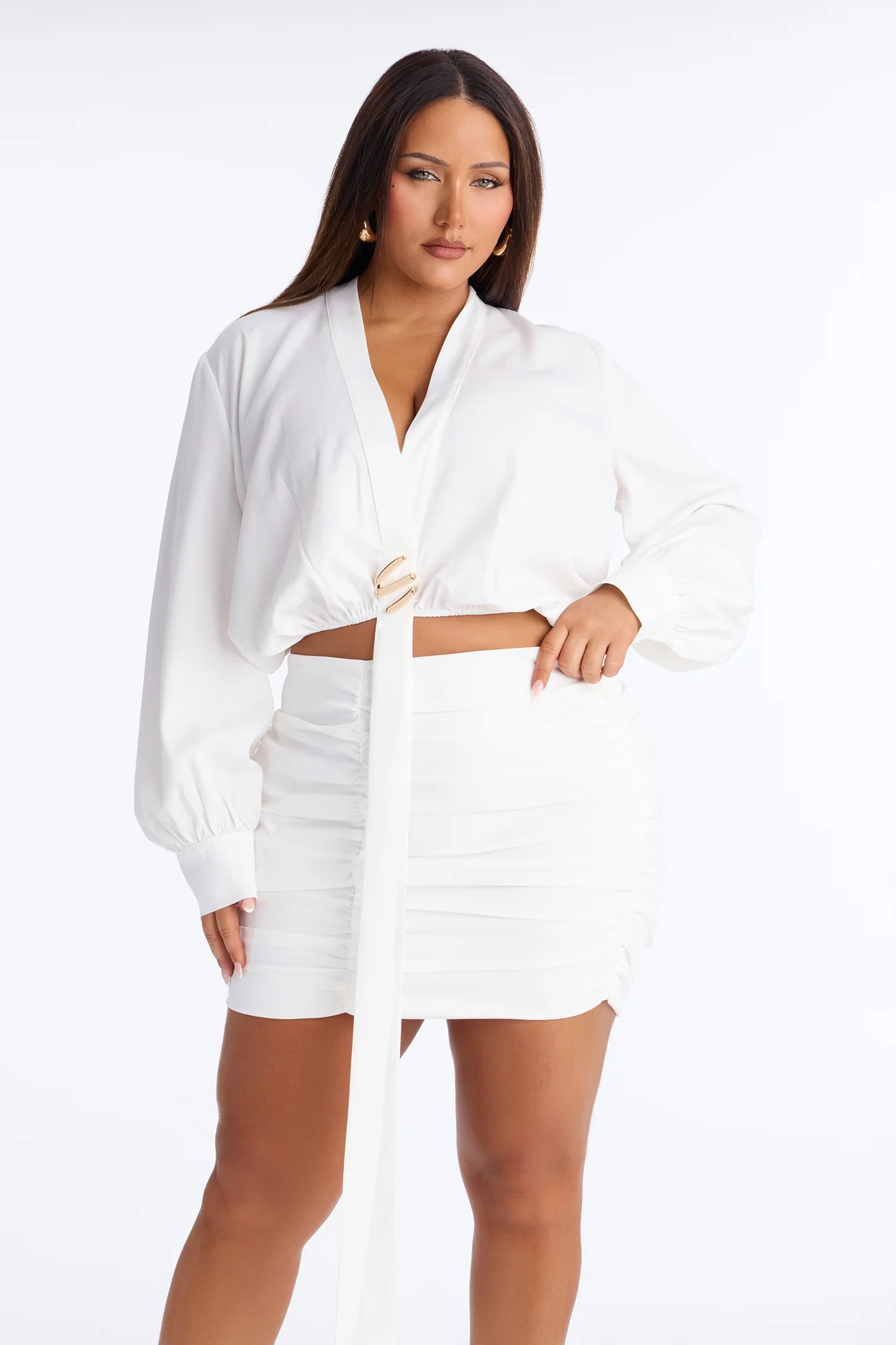 Andrea Mini Skirt Set - White - Image 6