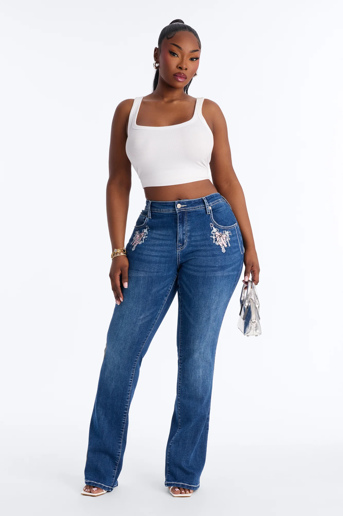 Angel Approved Embellished Bootcut Jeans - Dark Wash - Image 6