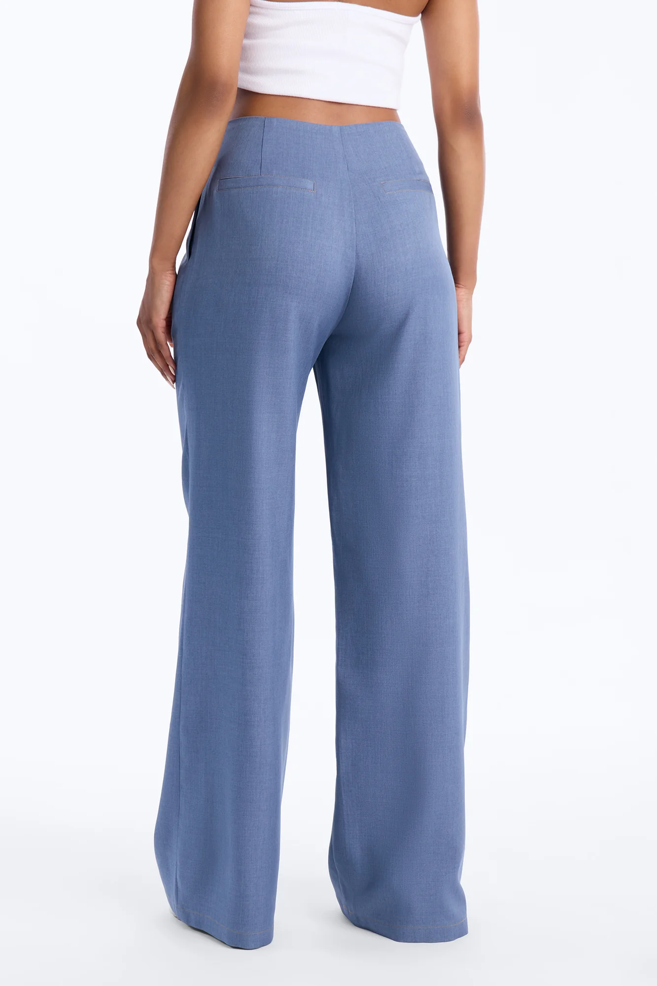 Angela High Rise Trouser Pant 33″ - Blue - Image 4