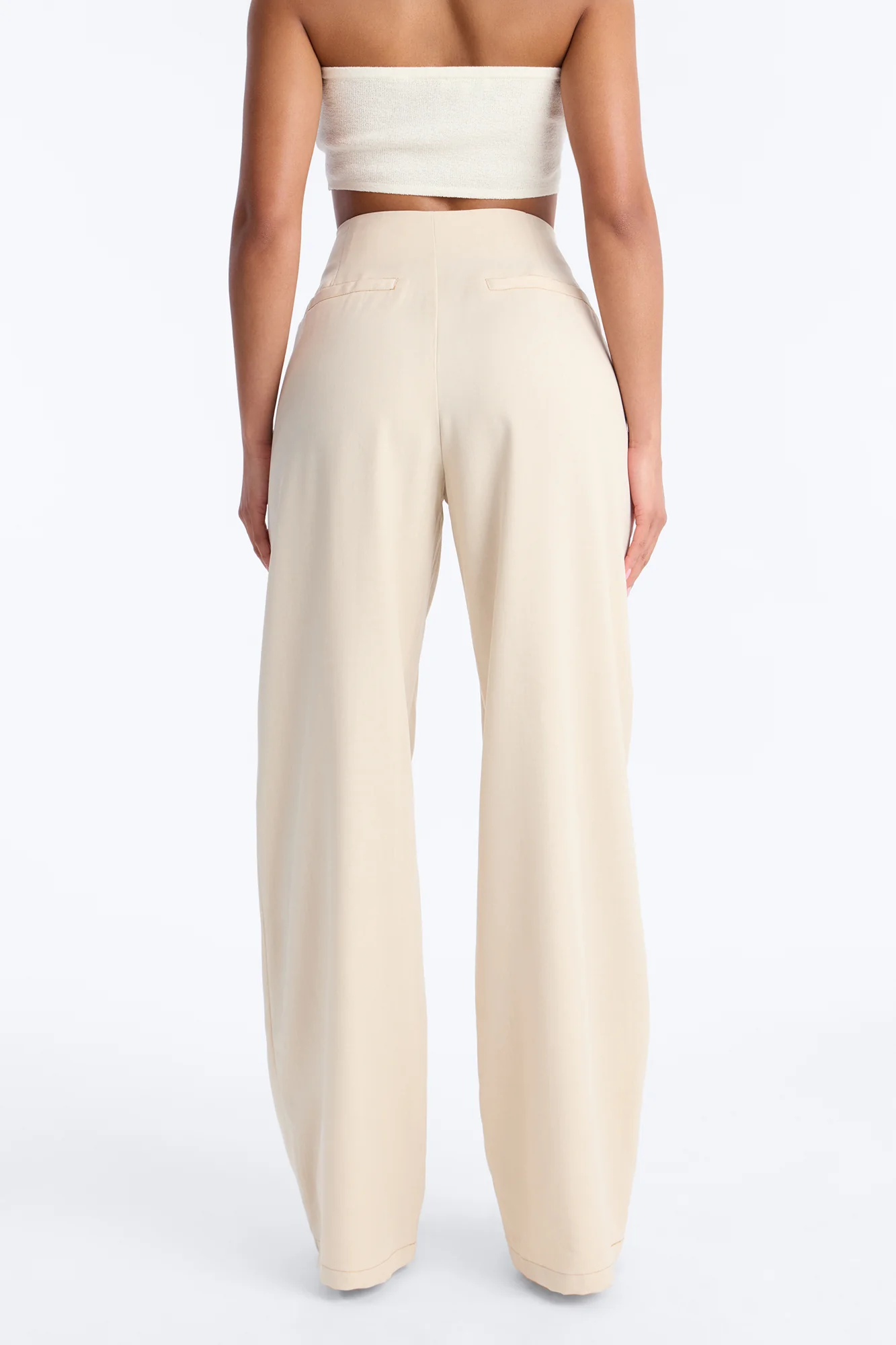 Angela High Rise Trouser Pant 33″ - Stone - Image 4