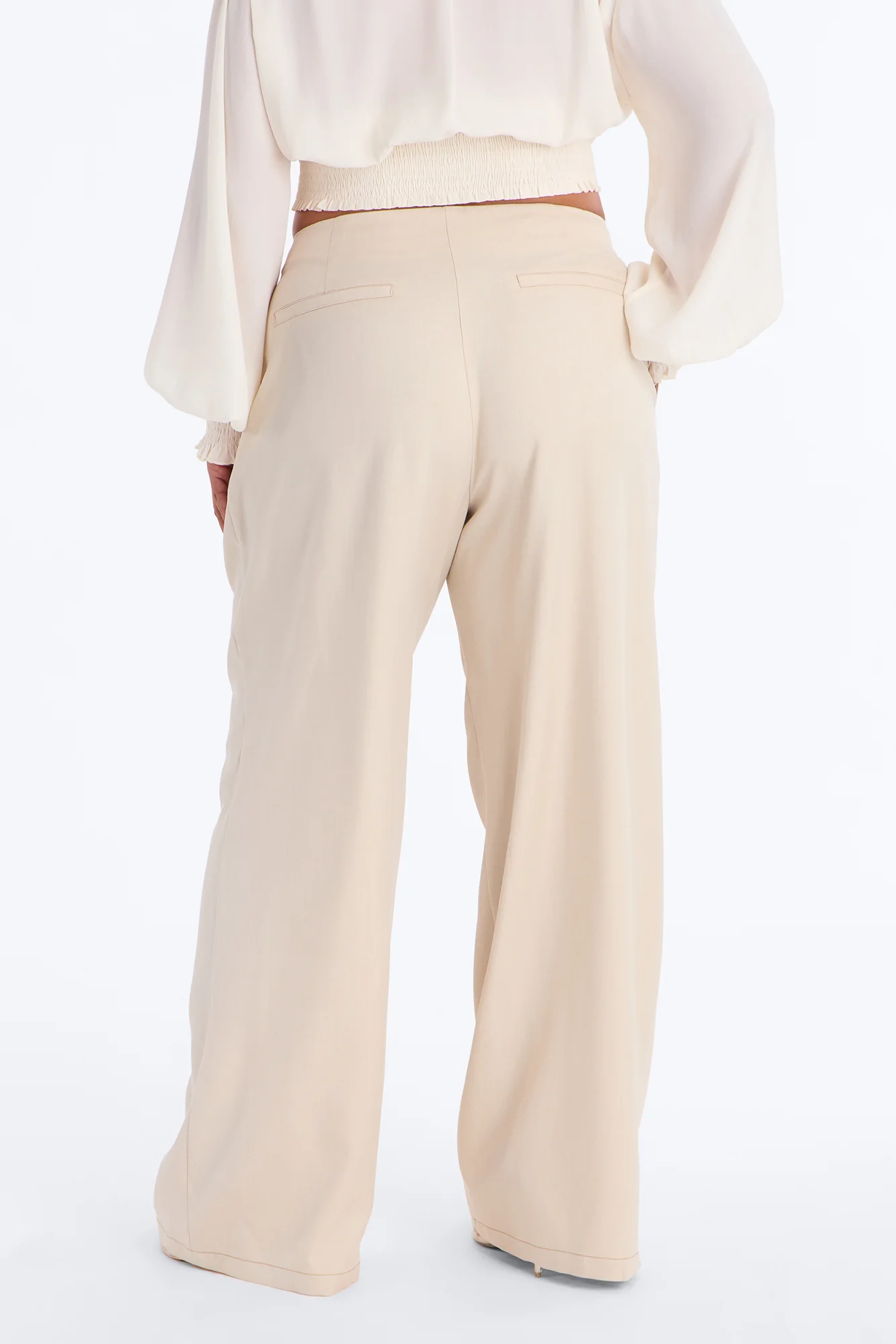 Angela High Rise Trouser Pant 33″ - Stone - Image 8