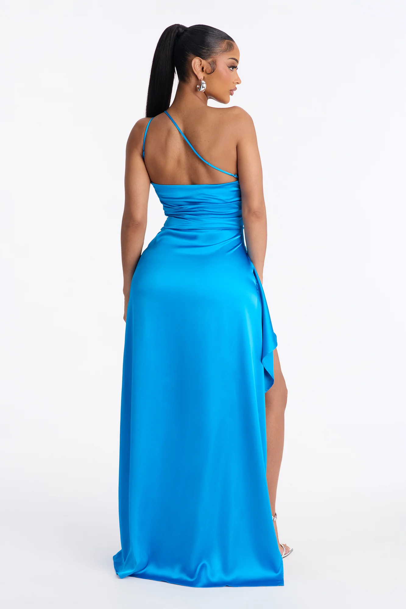 Angelic Aura Satin Gown - Blue - Image 3