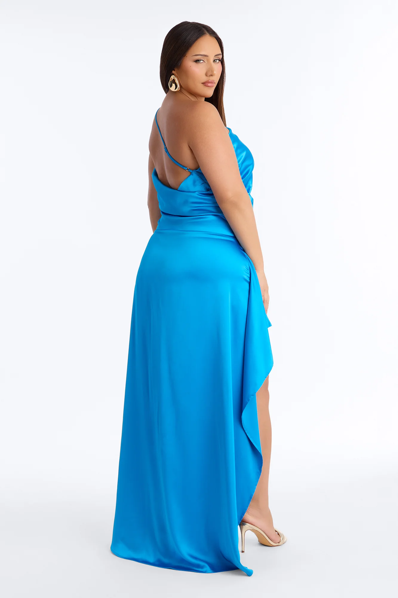 Angelic Aura Satin Gown - Blue - Image 6