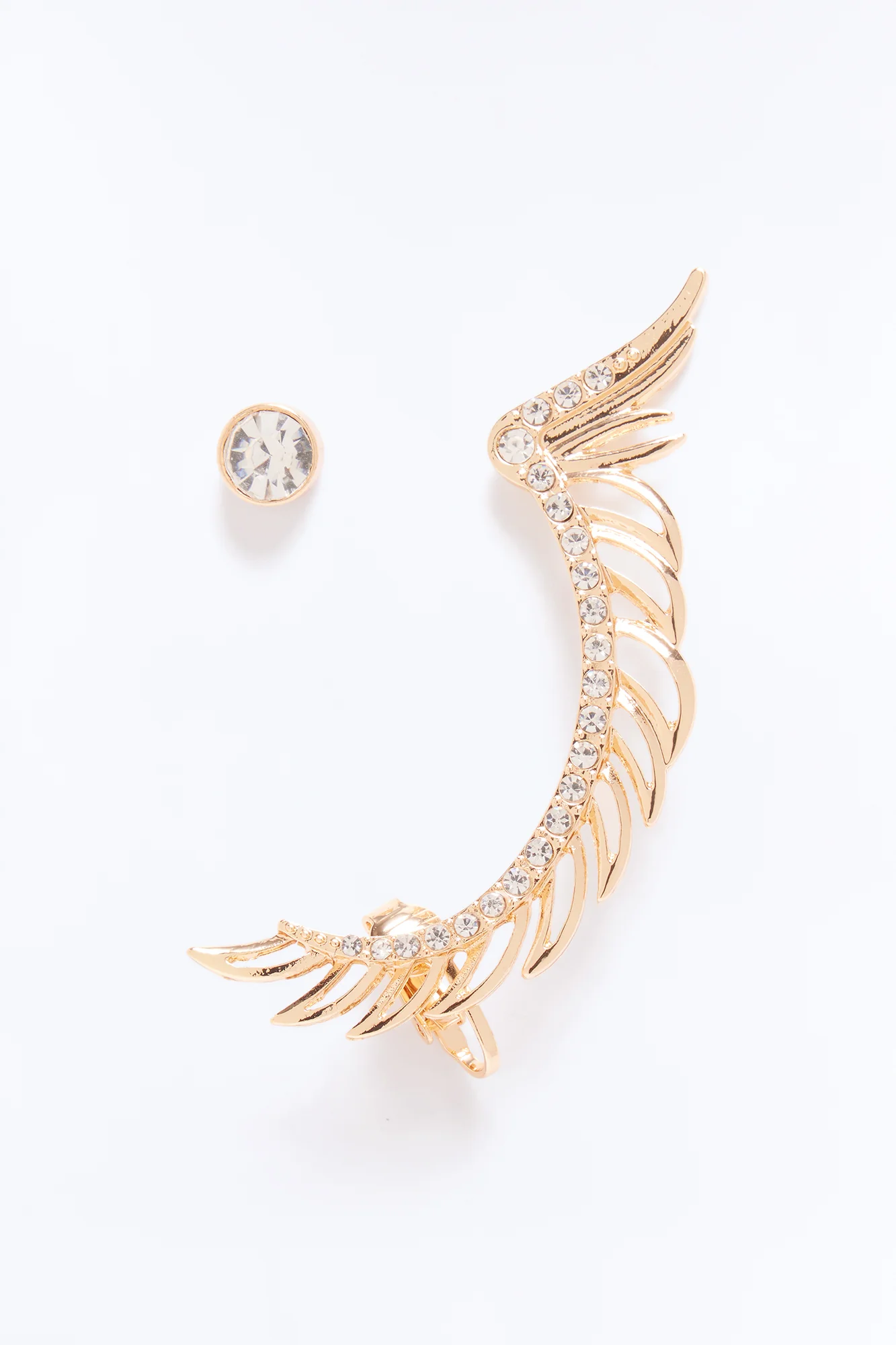 Angelic Rhinestone Ear Cuff - Gold - Image 3