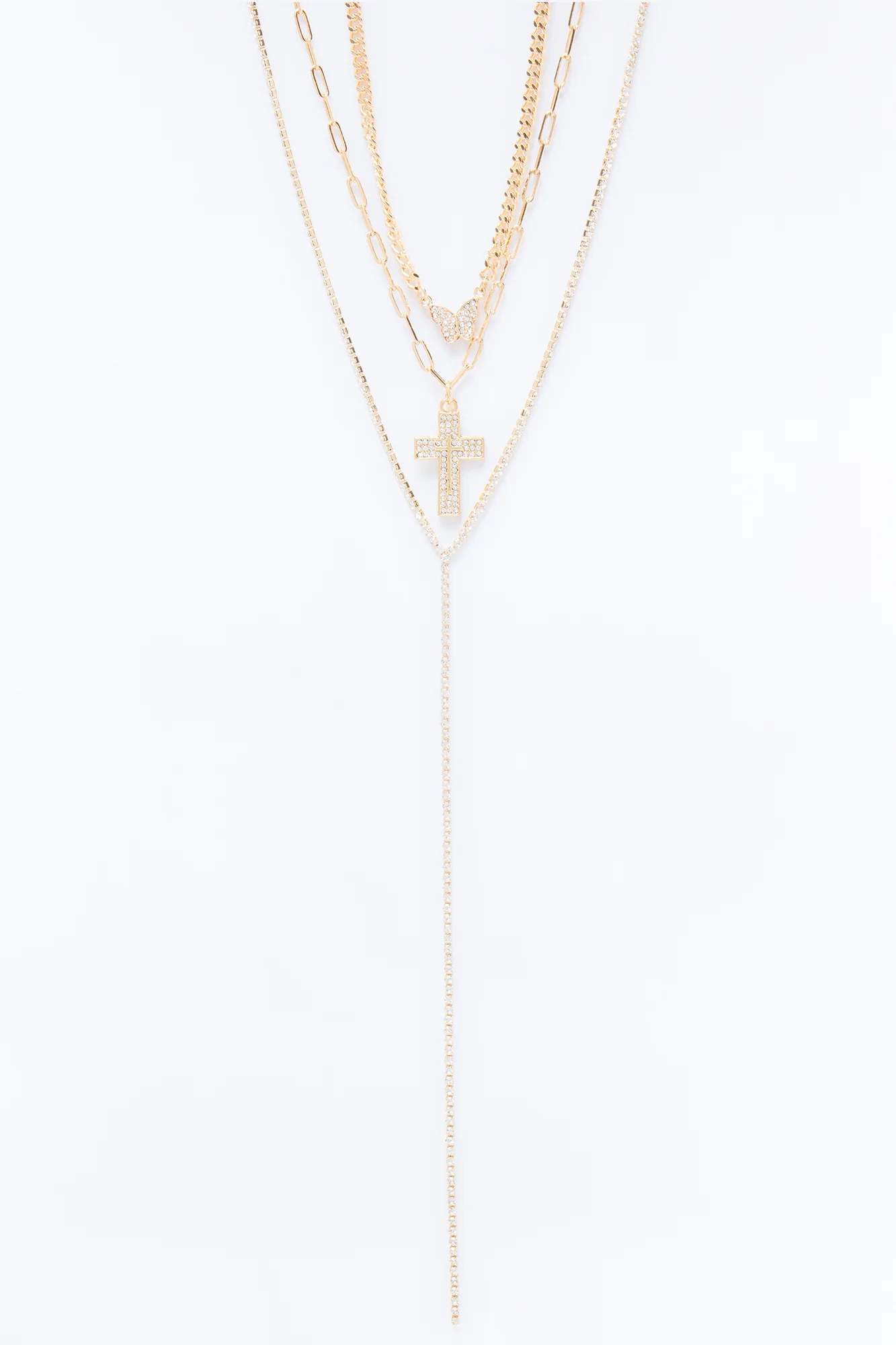 Angelic Wings Lariat Necklace - Gold - Image 3