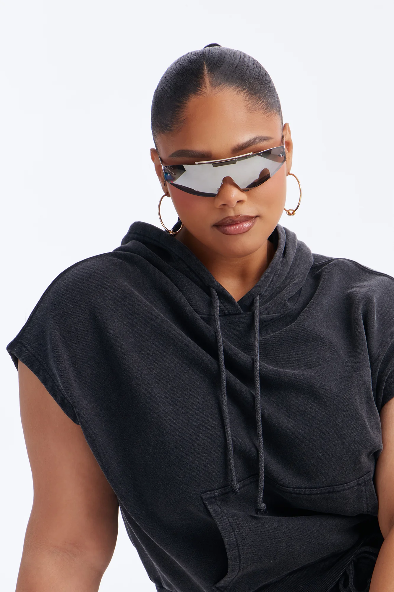 Angie Washed Short Sleeve Sweatshirt - Black - Image 7