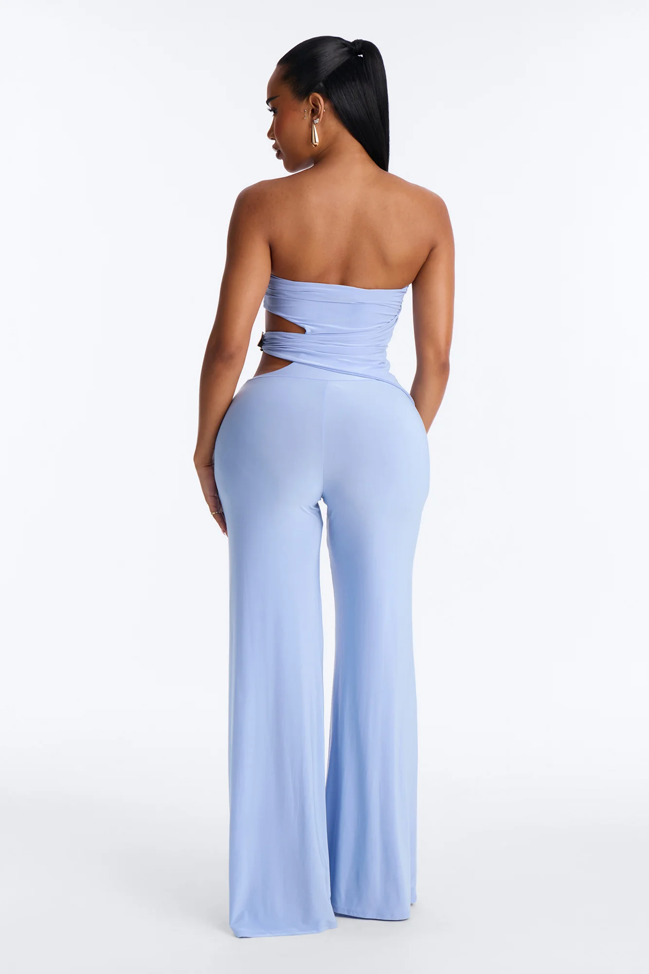 Anika Cut Out Strapless Jumpsuit - Blue - Image 4