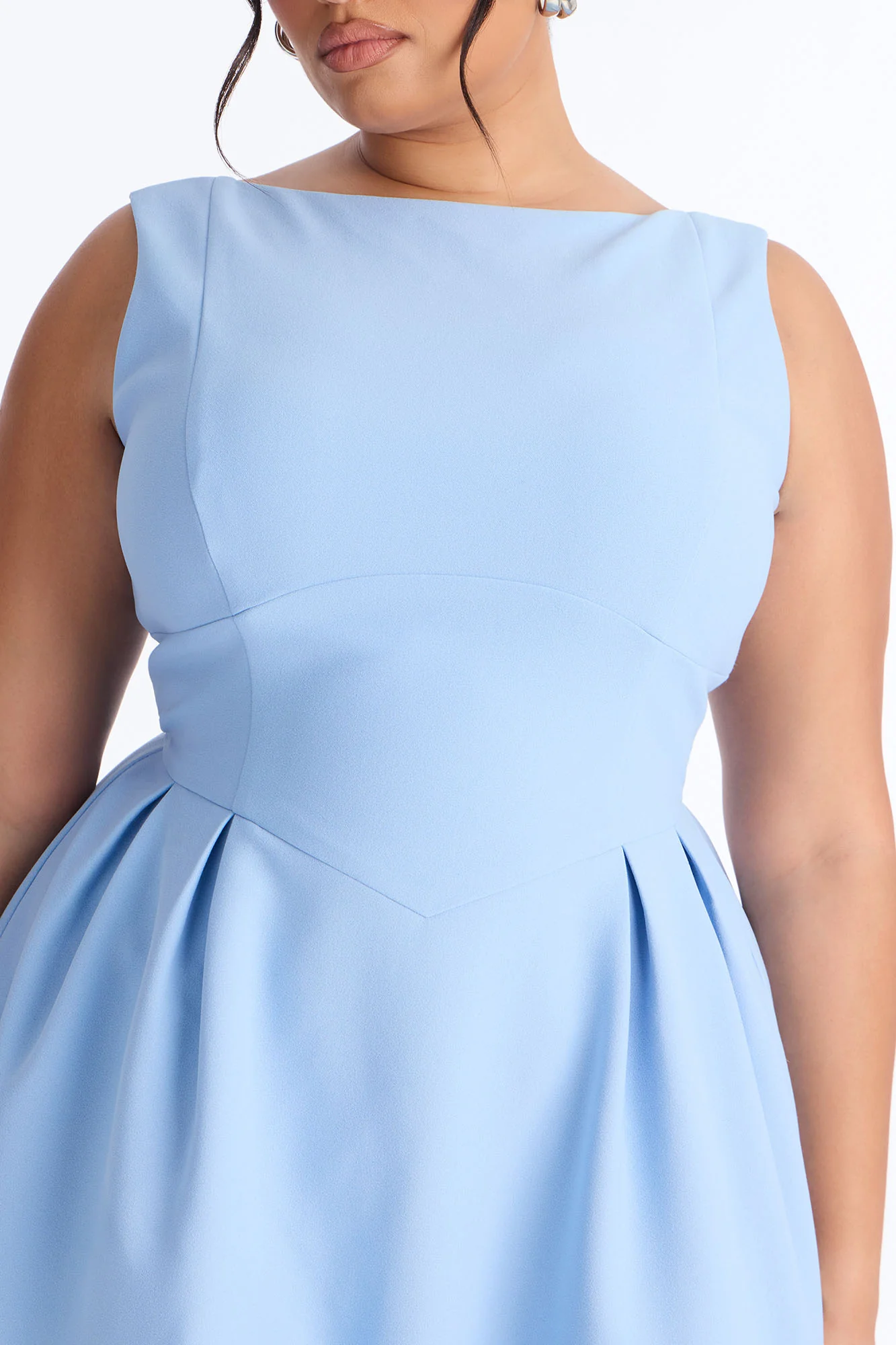 Anika Pleated Midi Dress - Blue - Image 7