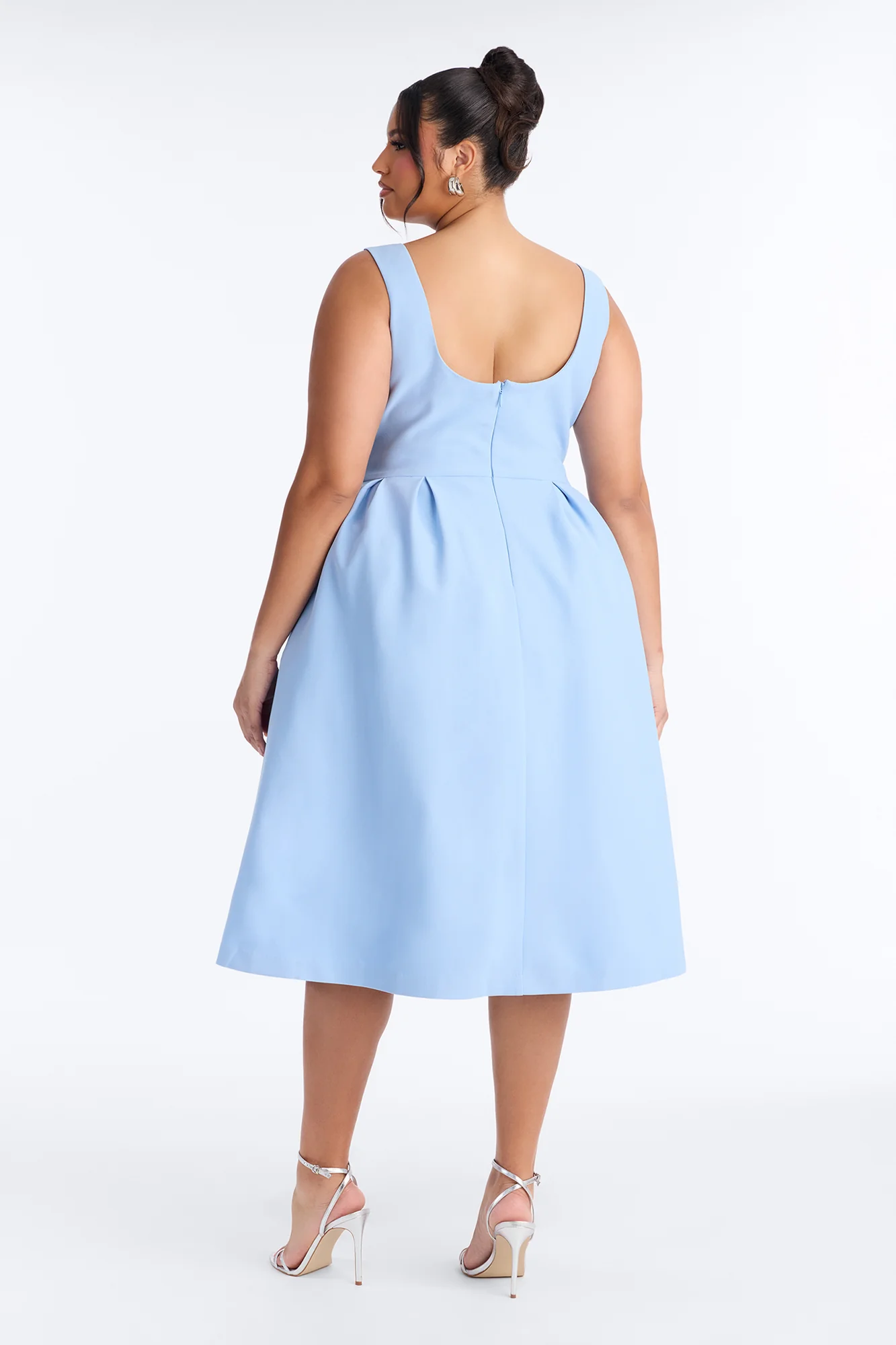 Anika Pleated Midi Dress - Blue - Image 8