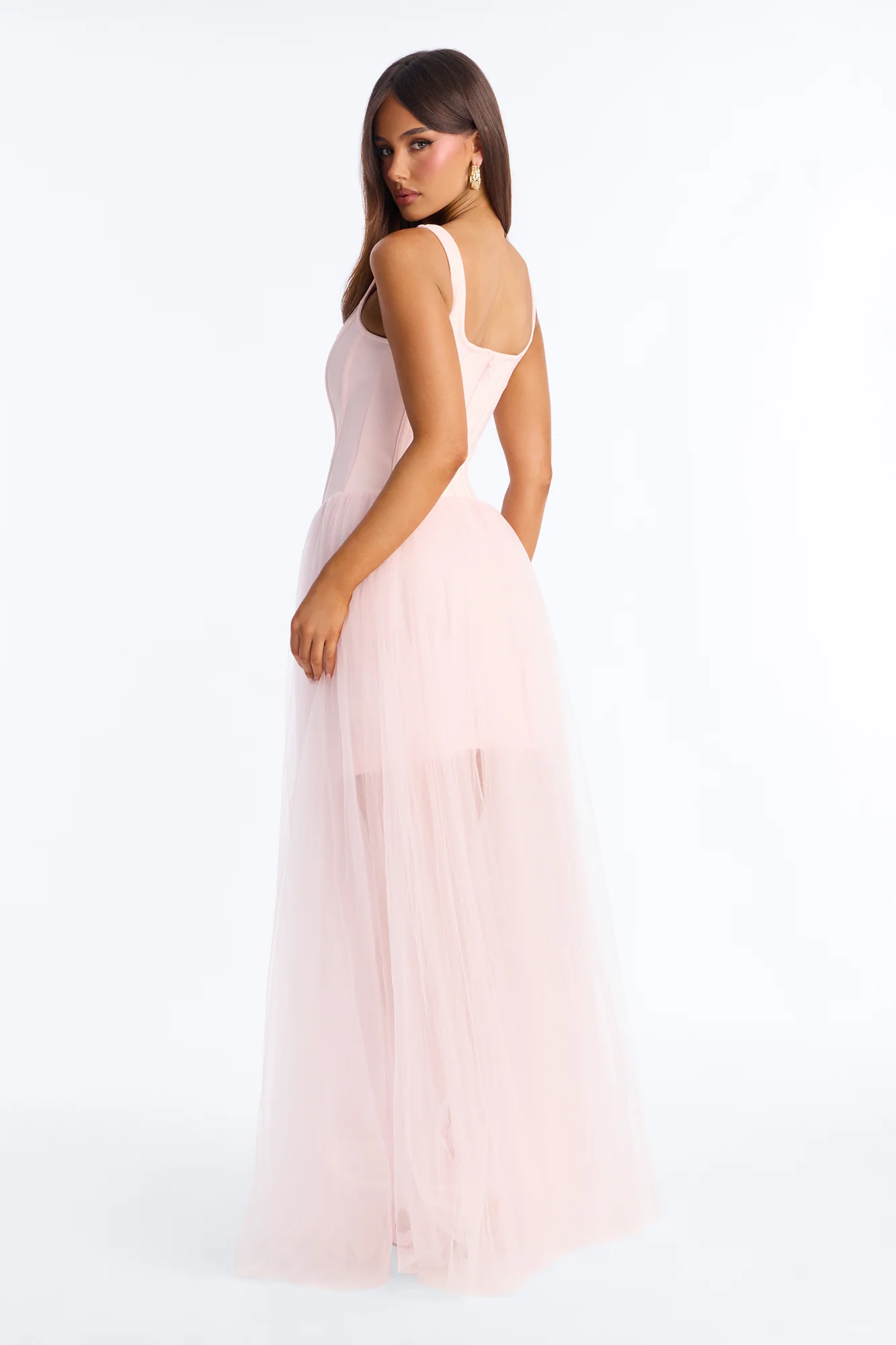 Annelise Tulle Maxi Dress - Blush - Image 3