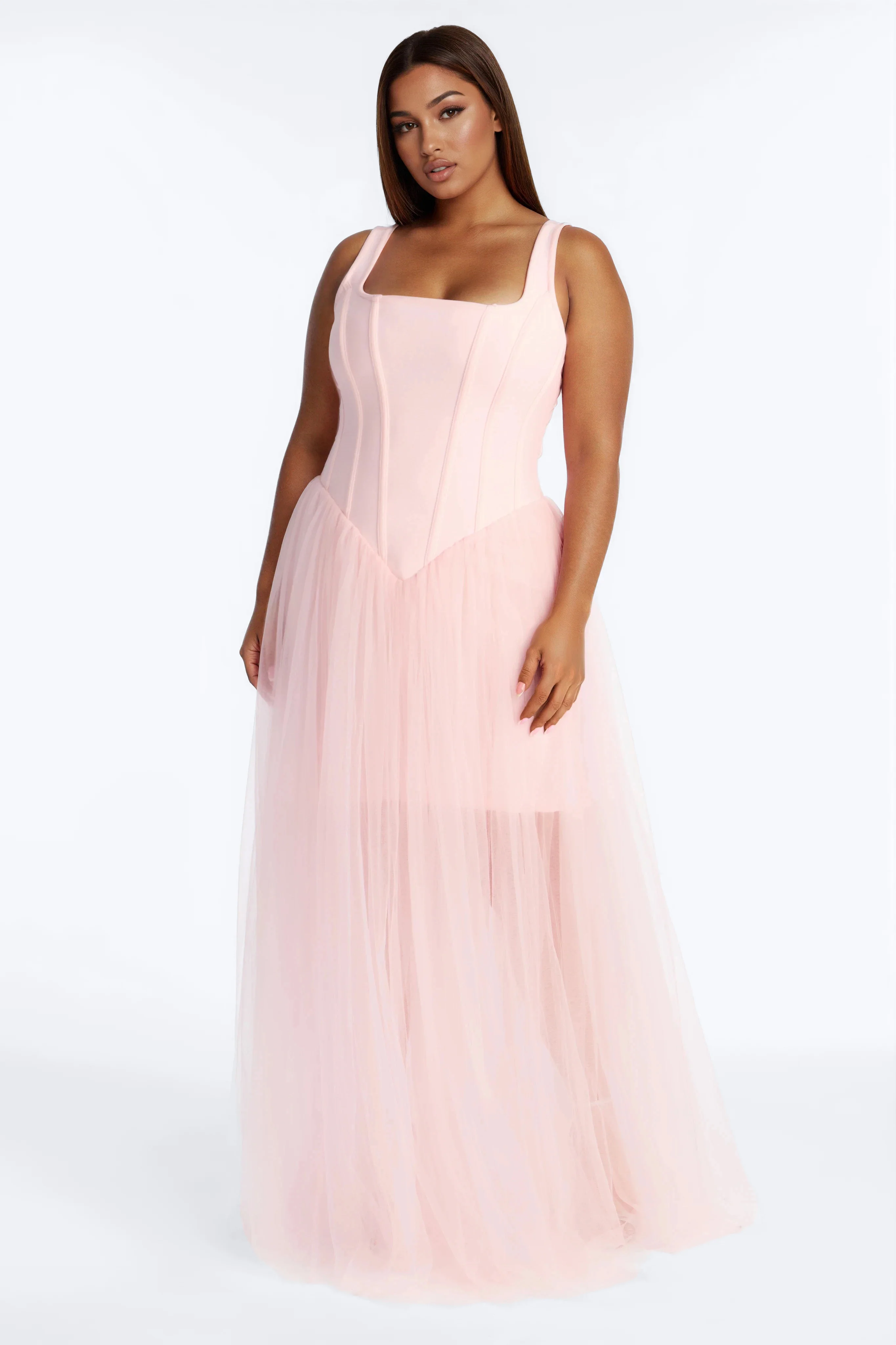 Annelise Tulle Maxi Dress - Blush - Image 4