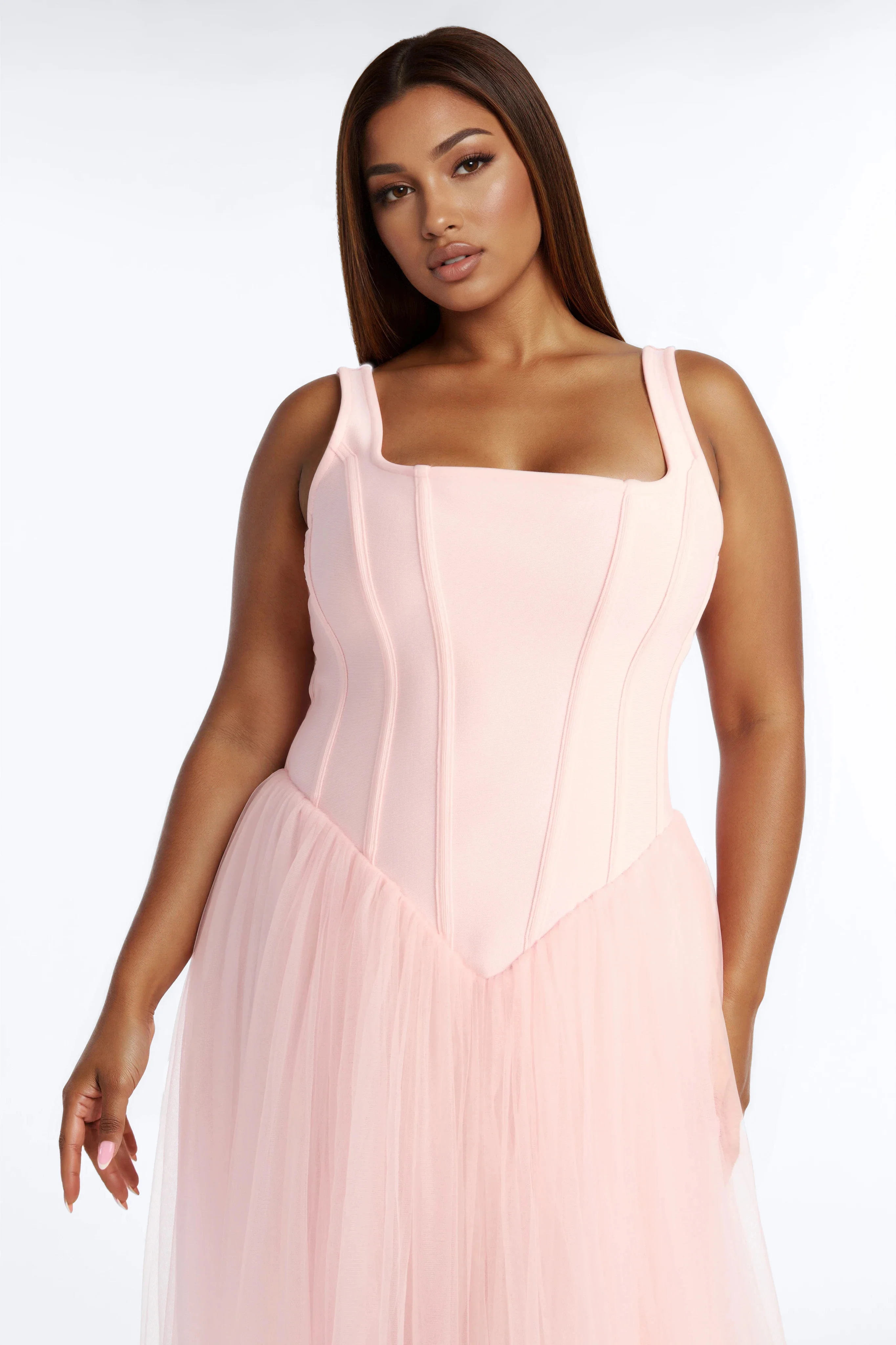 Annelise Tulle Maxi Dress - Blush - Image 5