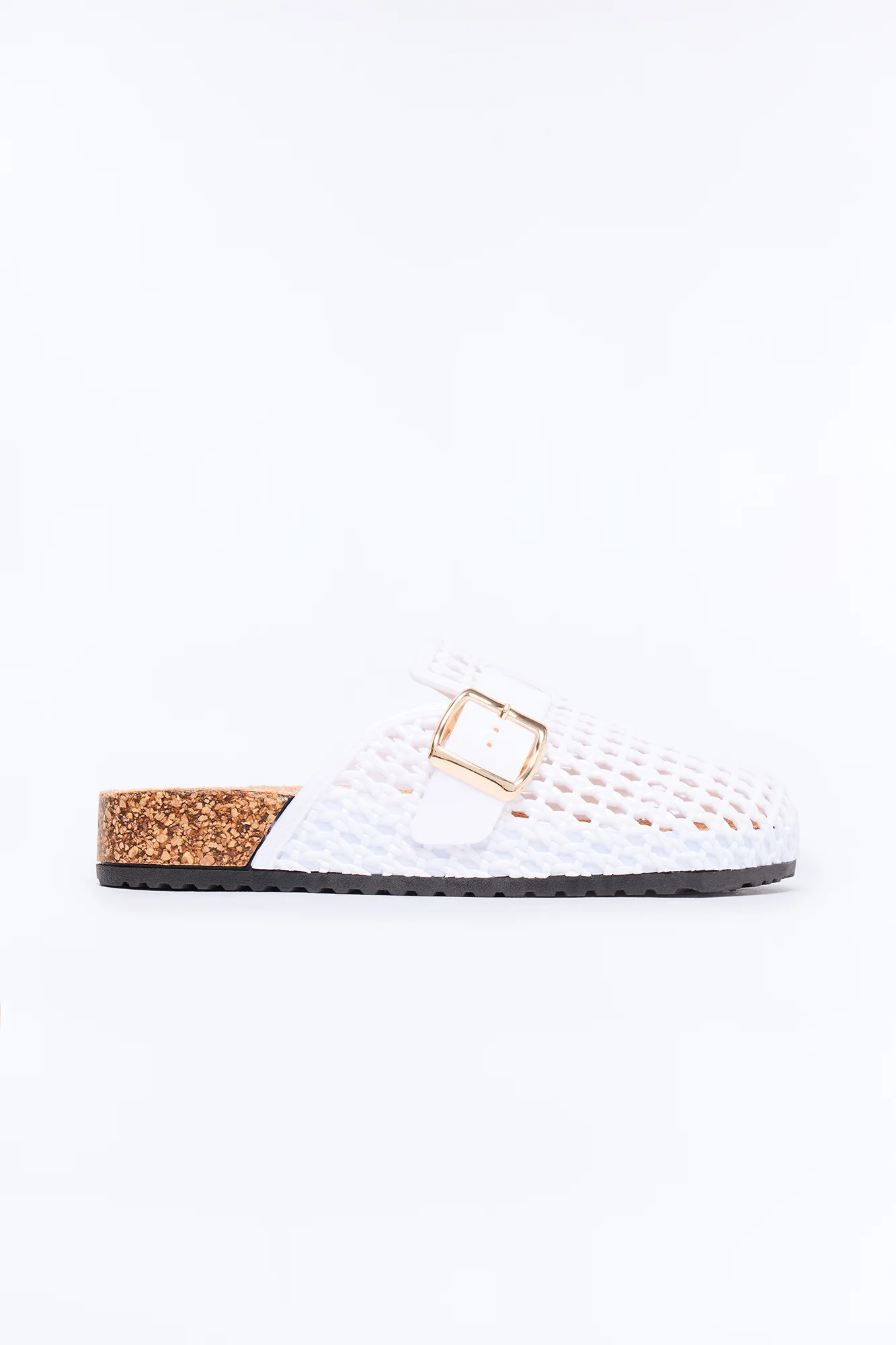 Anny Buckle Jelly Slides - White