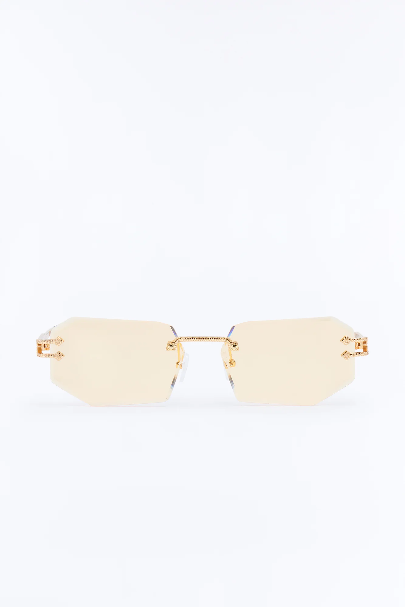 Anubis Frameless Geometric Sunglasses - Gold/Yellow