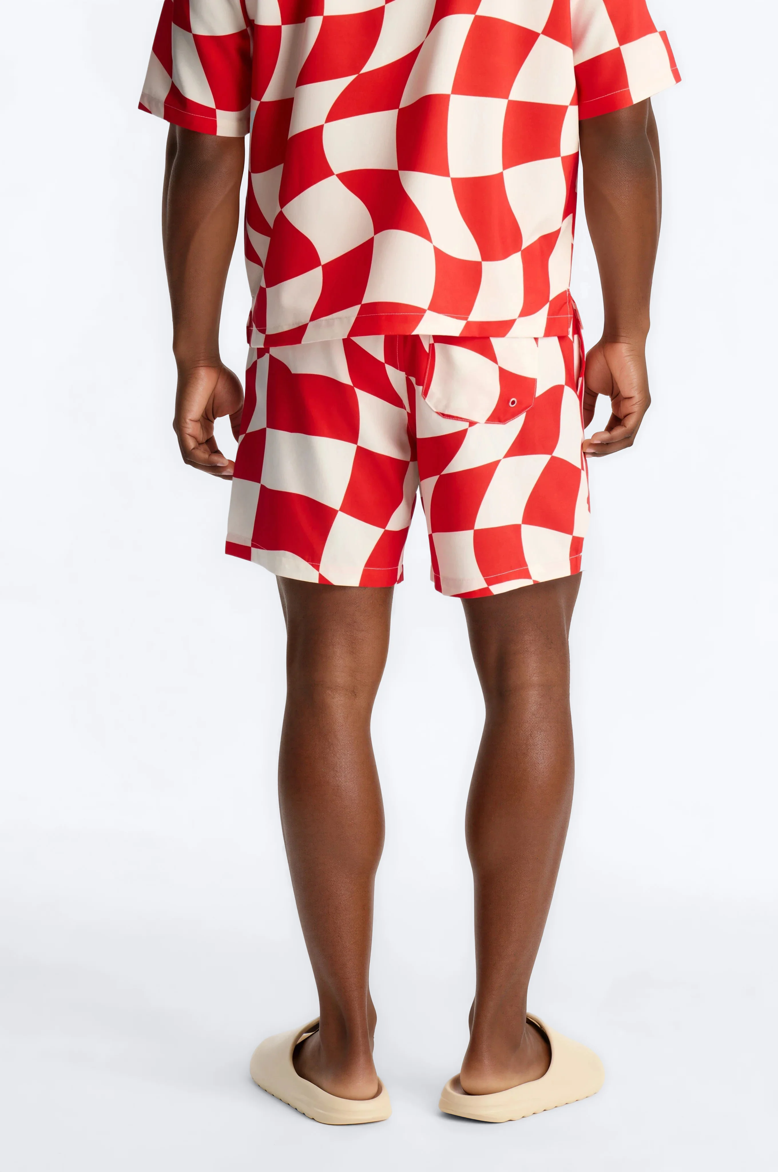Apex Sector Checkered Swim Trunk 7″ - Red - Image 3