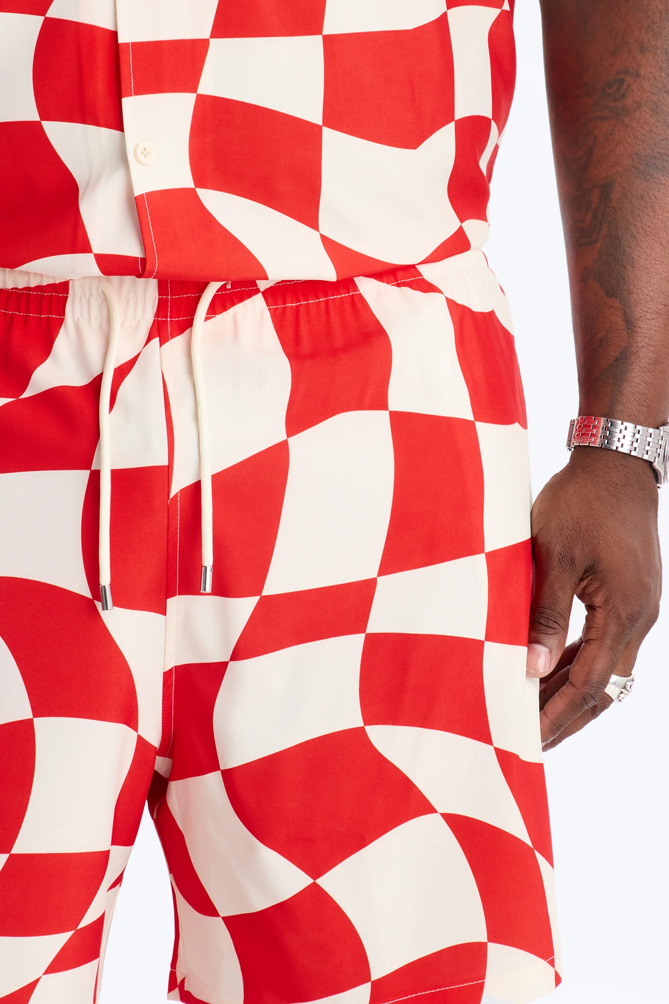 Apex Sector Checkered Swim Trunk 7″ - Red - Image 6