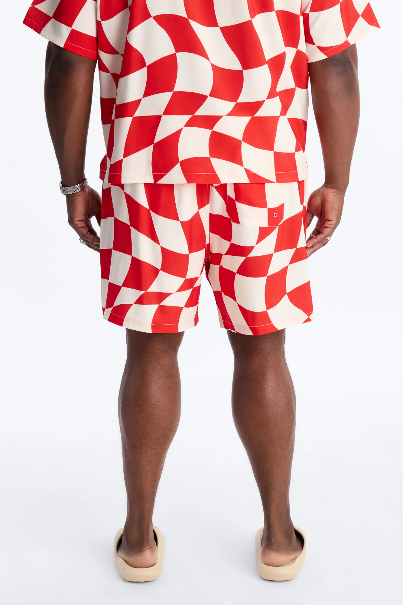 Apex Sector Checkered Swim Trunk 7″ - Red - Image 7