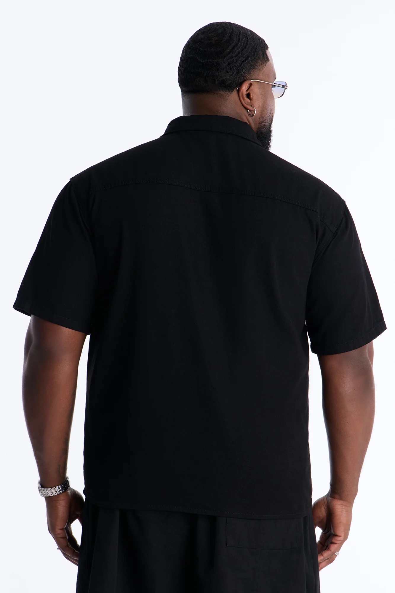 Apex Stud Button Up Shirt - Black - Image 8