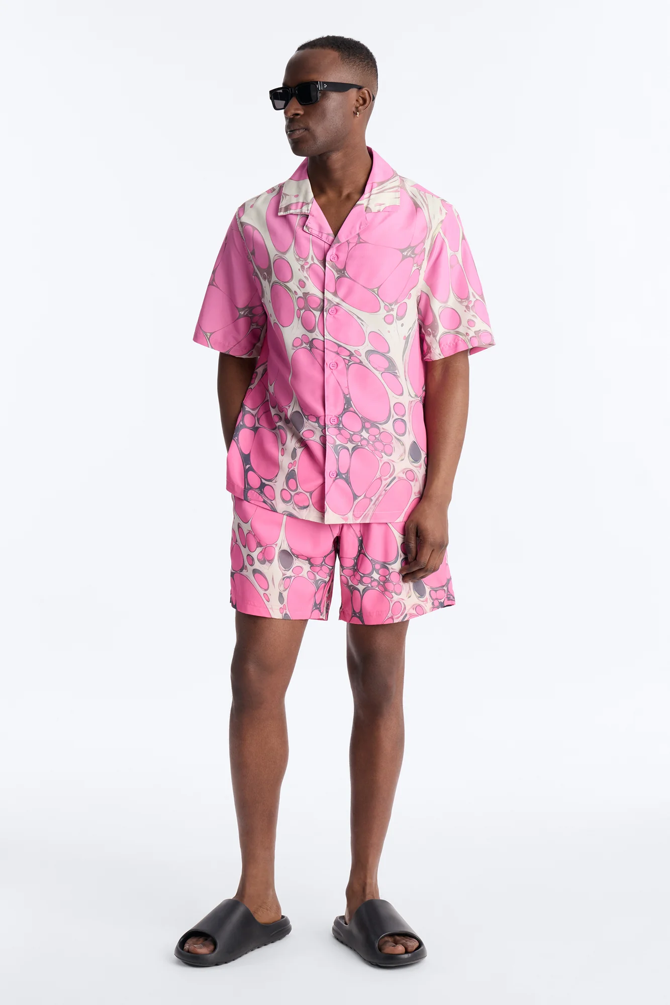 Aqua Drip Swim Trunk 7″ - Pink - Image 2