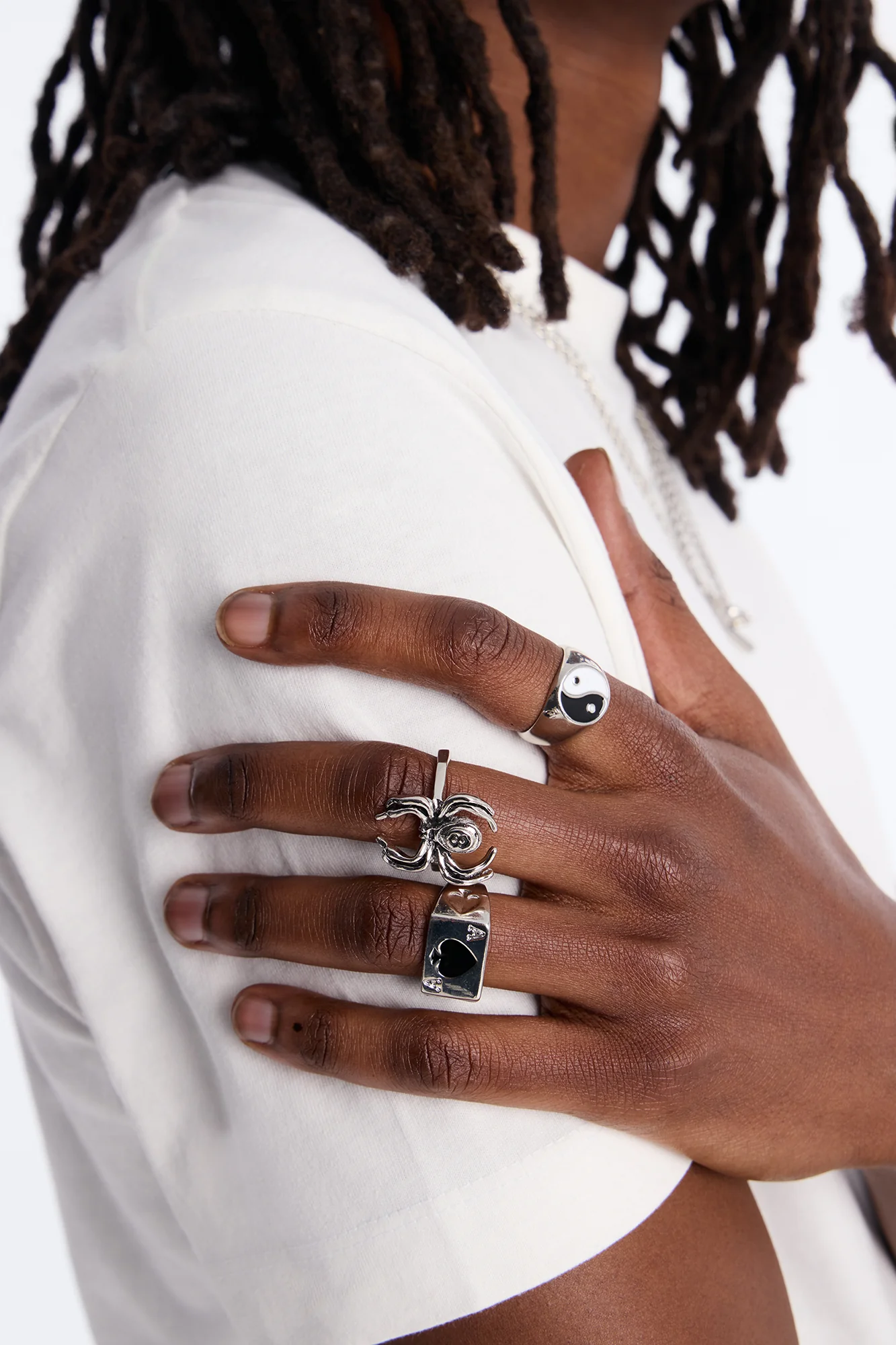 Arcane Shadows Multi Size Ring Set - Silver