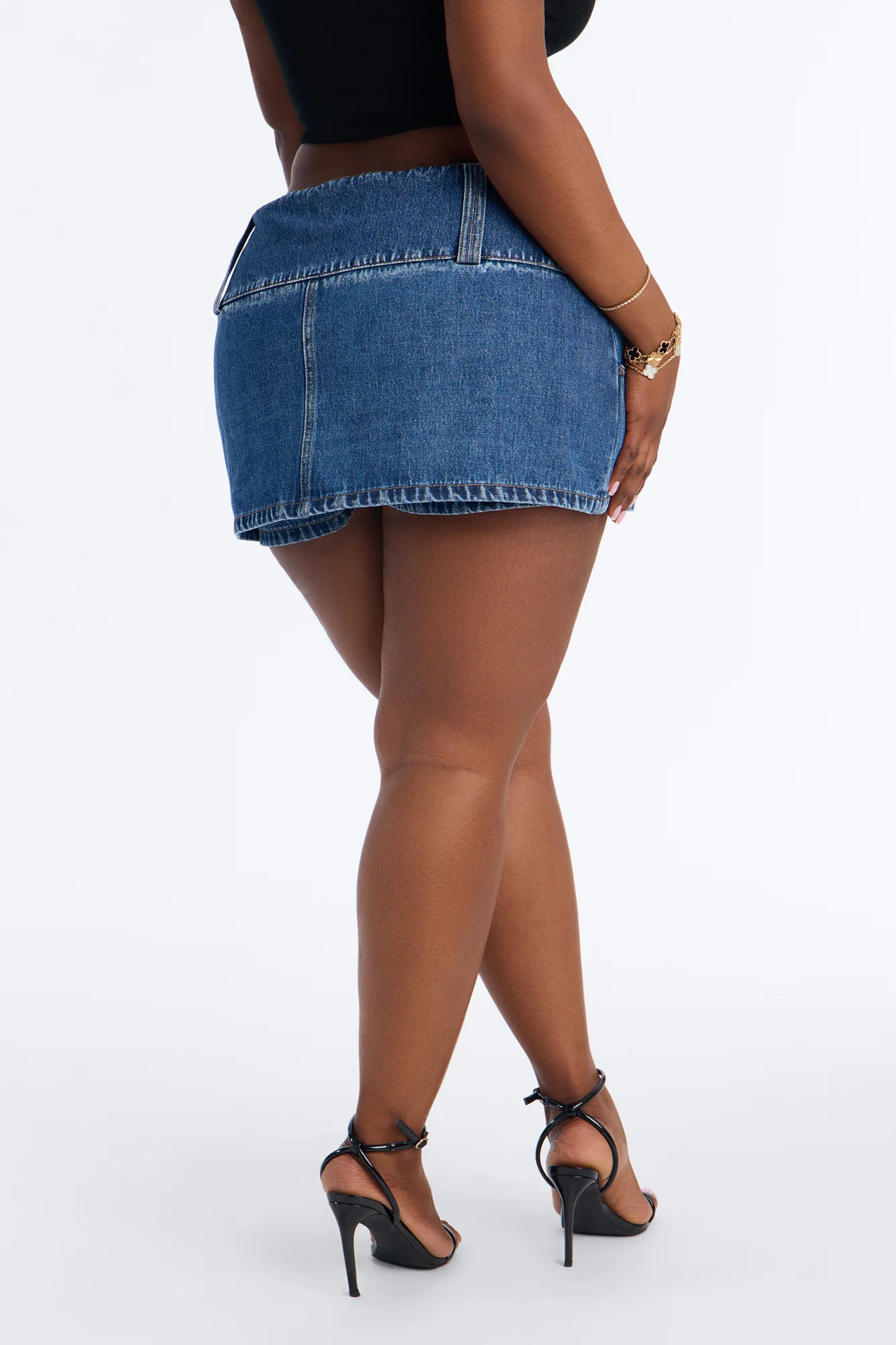 Aria Denim Micro Mini Skort - Dark Wash - Image 7
