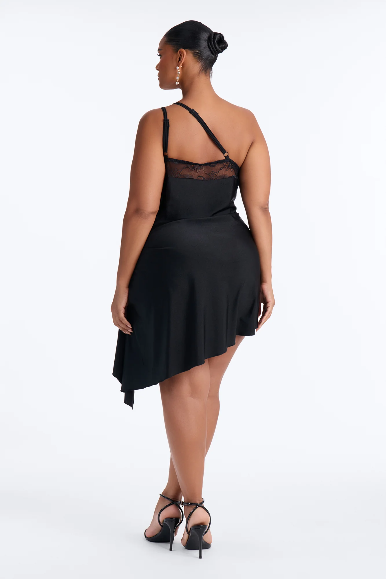 Ariel Lace Trim Mini Dress - Black - Image 8